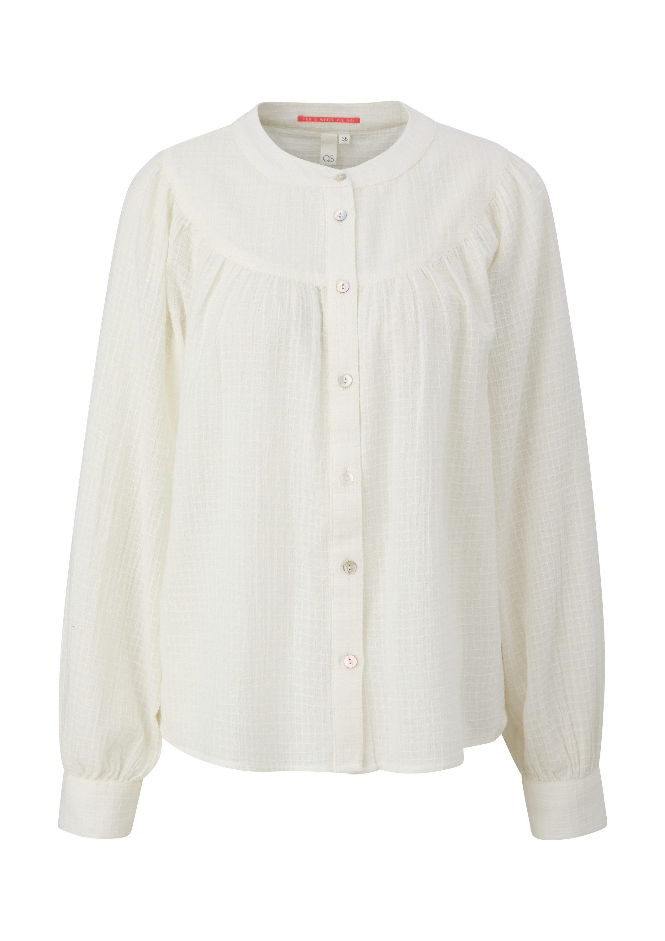 QS Langarmbluse Bluse Bluse mit Dobby-Struktur günstig online kaufen