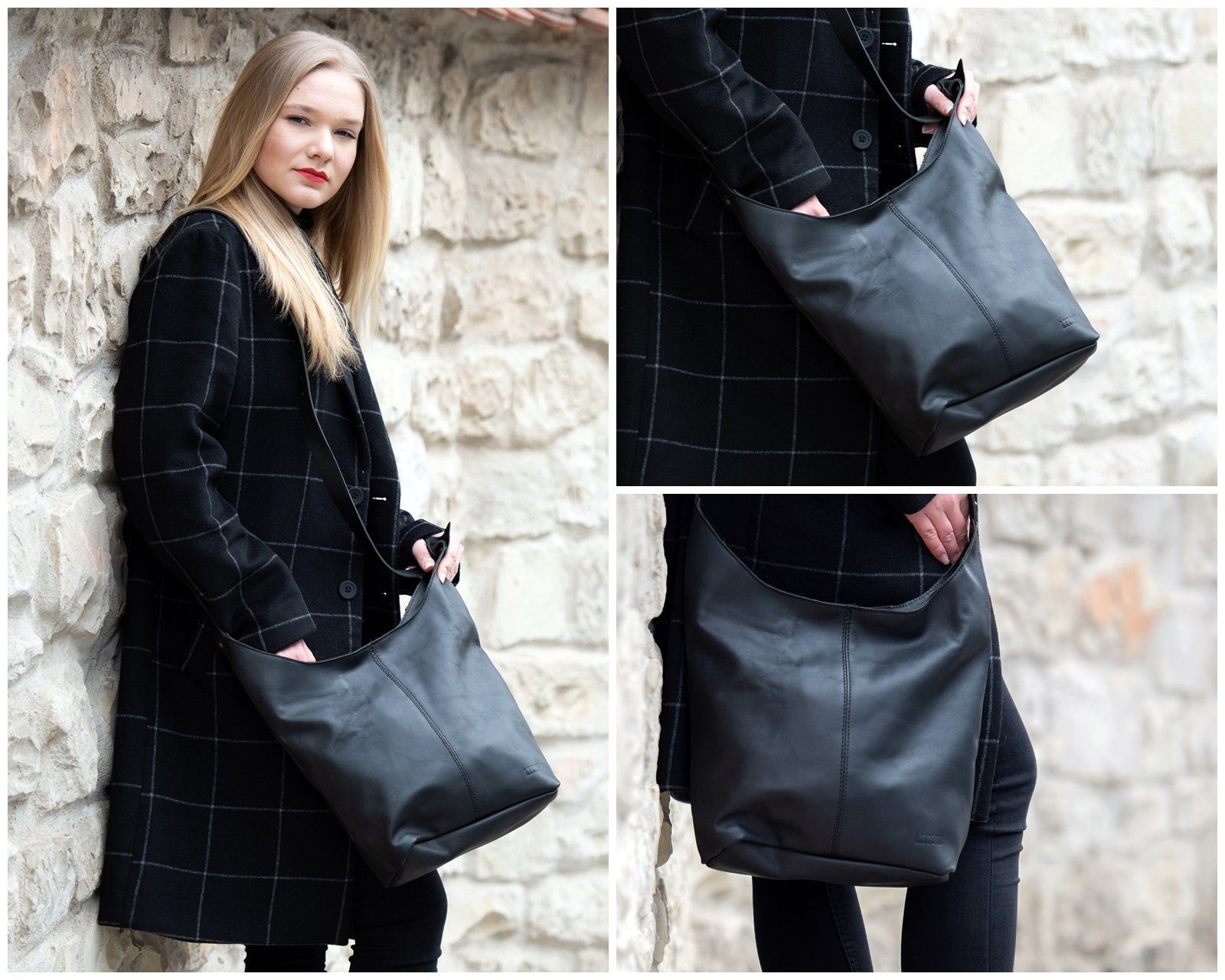 LECONI Schultertasche große Umhängetasche Beuteltasche Damentasche Shopper günstig online kaufen