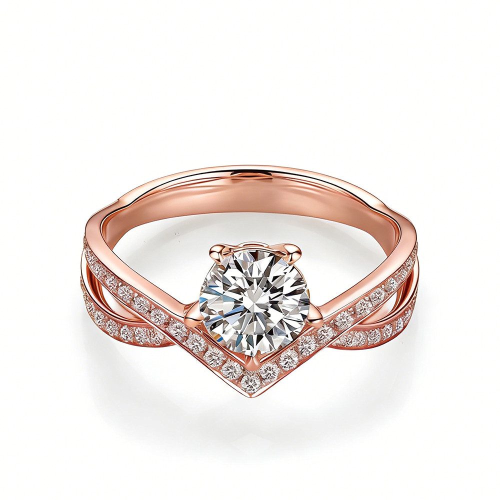 Sternvoll Diamantring Solitär-Ring Labordiamant IGI-zertifiziert 18K Gold, IGI-zertifiziert, Solitär, Twist-Design, 18K Massivgold