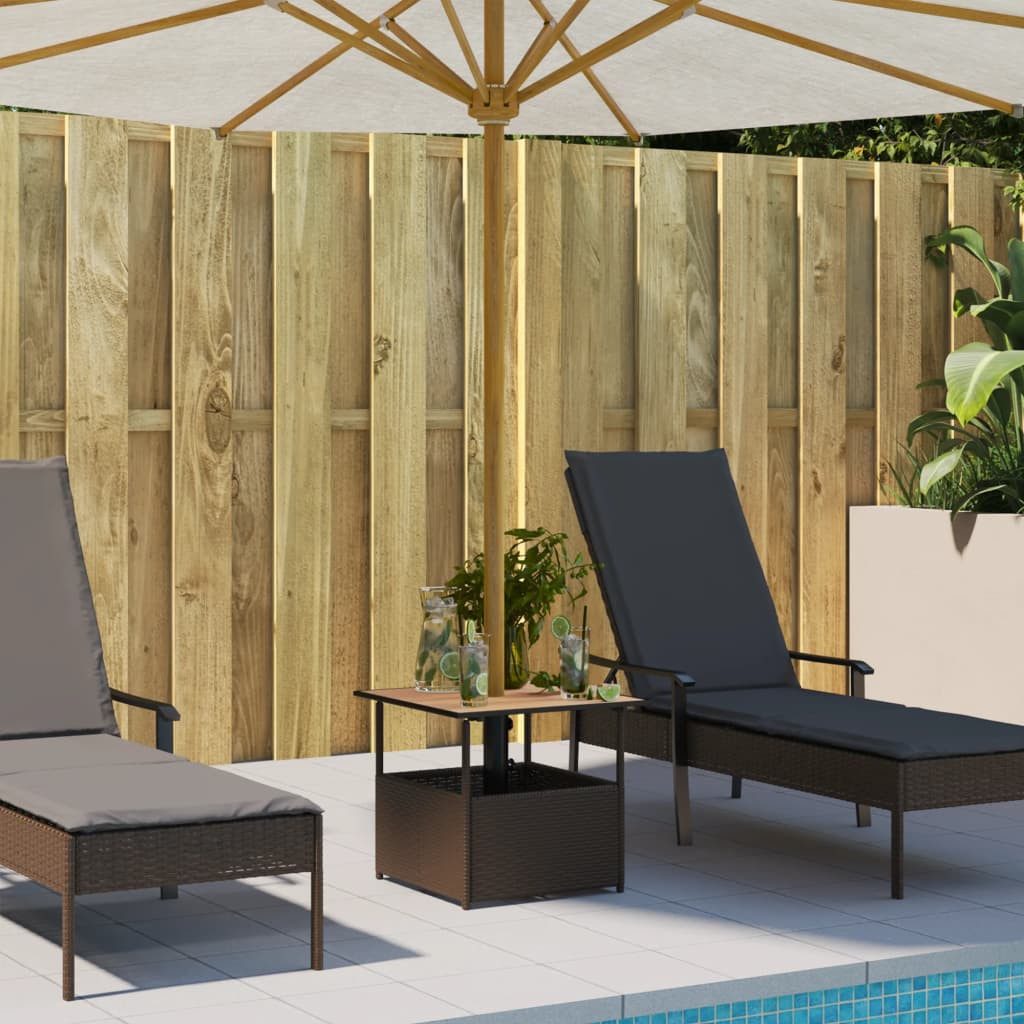 vidaXL Gartentisch Gartentisch mit Schirmloch Braun günstig online kaufen
