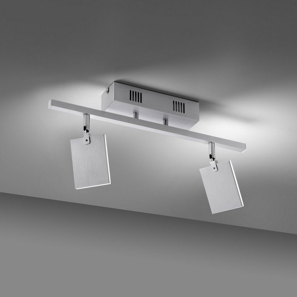 Paul Neuhaus LED Deckenstrahler PURE MIRA, Aluminium, Kunststoff,  2-flammig, Memoryfunktion, Dimmfunktion, LED fest integriert, warmweiß -  kaltweiß, Breite 52 cm, Deckenlampe