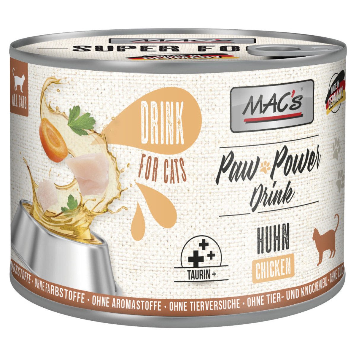 MAC'S Paw Power Drink Huhn 200 g - 6 Stück für Katzen, für: Katze