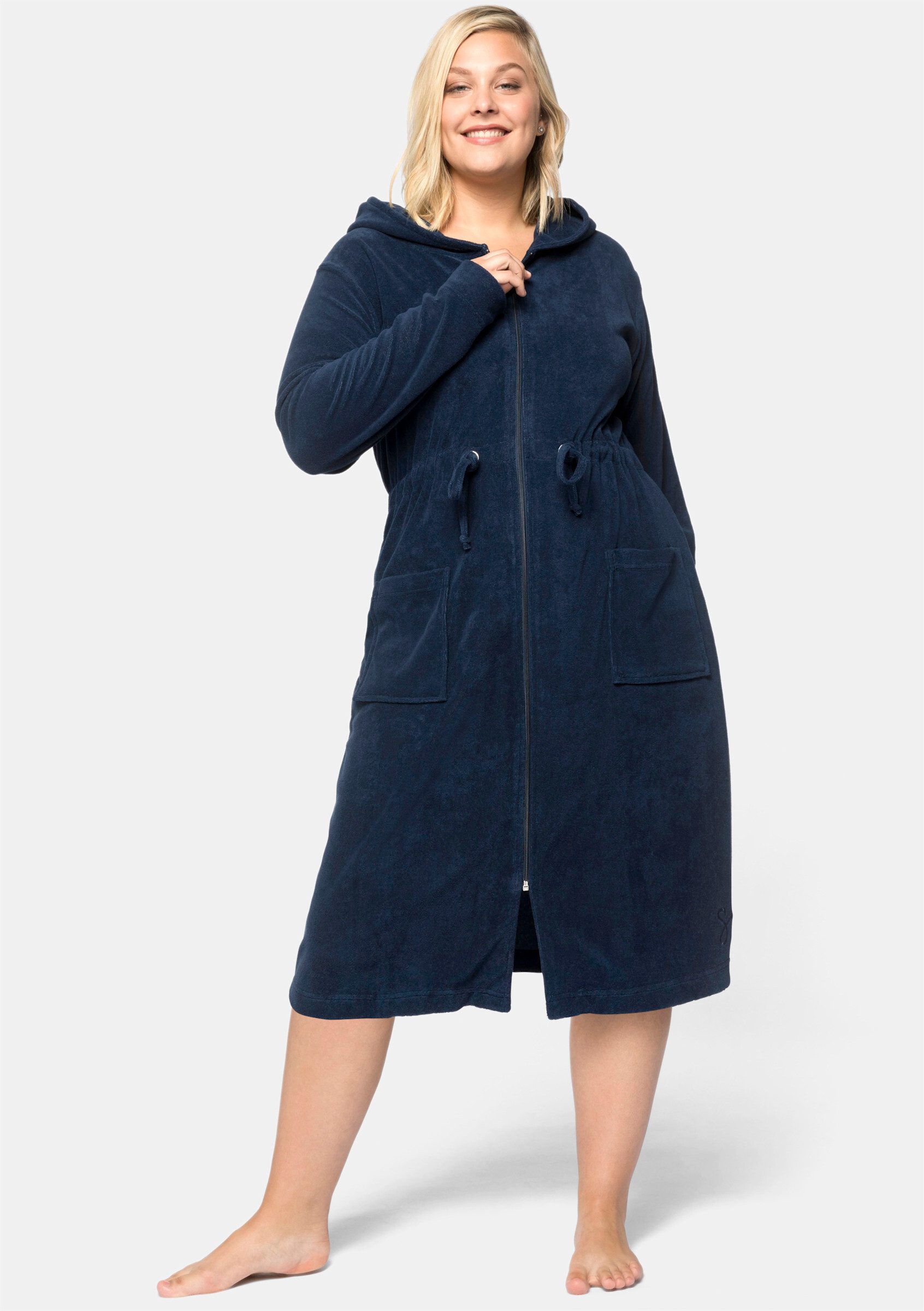 Sheego Damenbademantel Bademantel, Länge ca. 110 günstig online kaufen