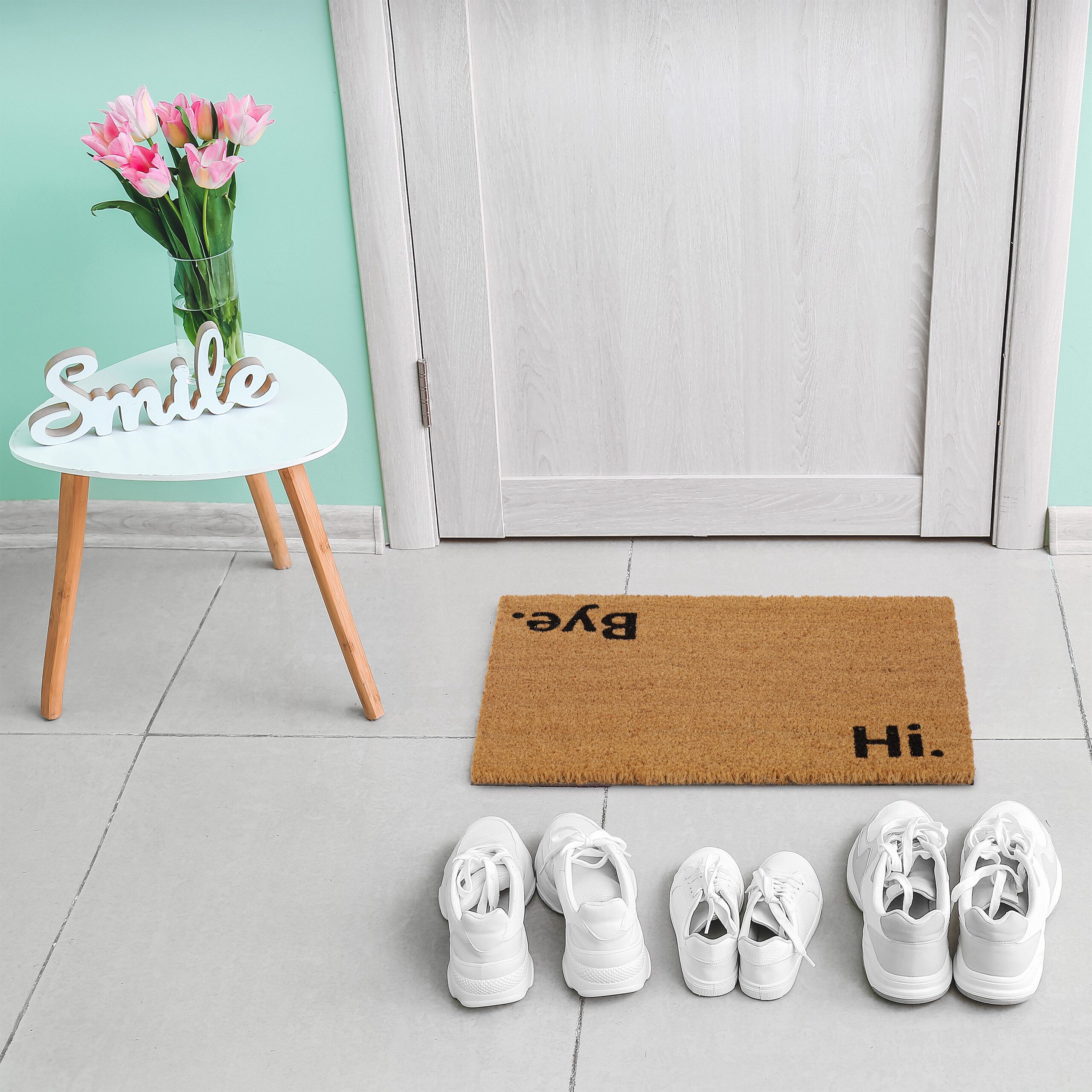 relaxdays Fußmatte Kokos Fußmatte "Hi. Bye.", günstig online kaufen