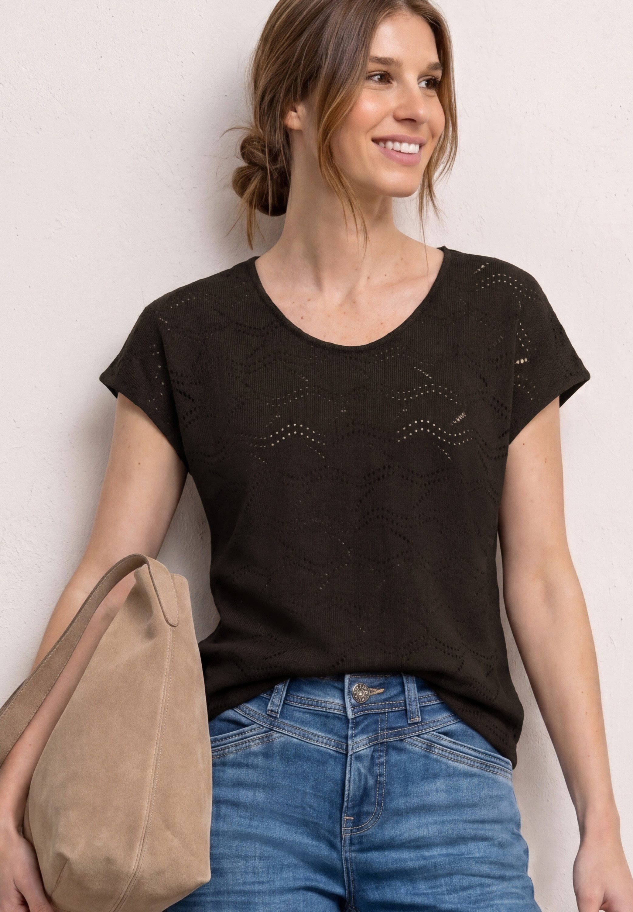 STREET ONE T-Shirt mit Strukturmix