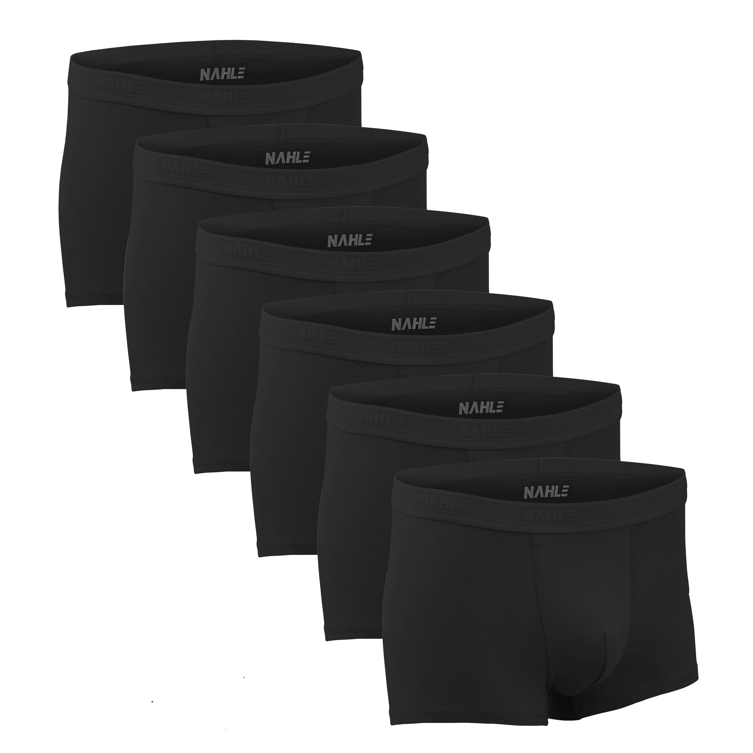 NAHLE Boxershorts Herren Unterhosen Männer Retroshorts (6-St., 6er Pack) aus Baumwolle, elastischer weicher Webbund