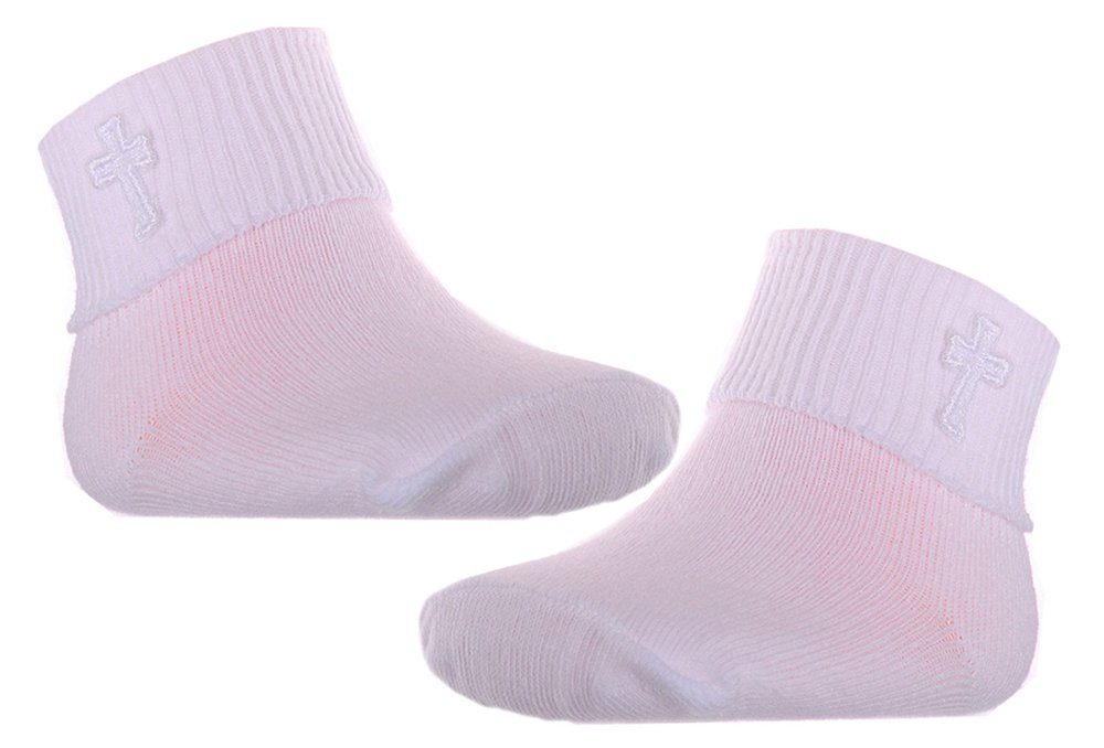 La Bortini Socken Baby und Kinder Socken in Weiß für Taufe ab 0Mon bis 4Jahre