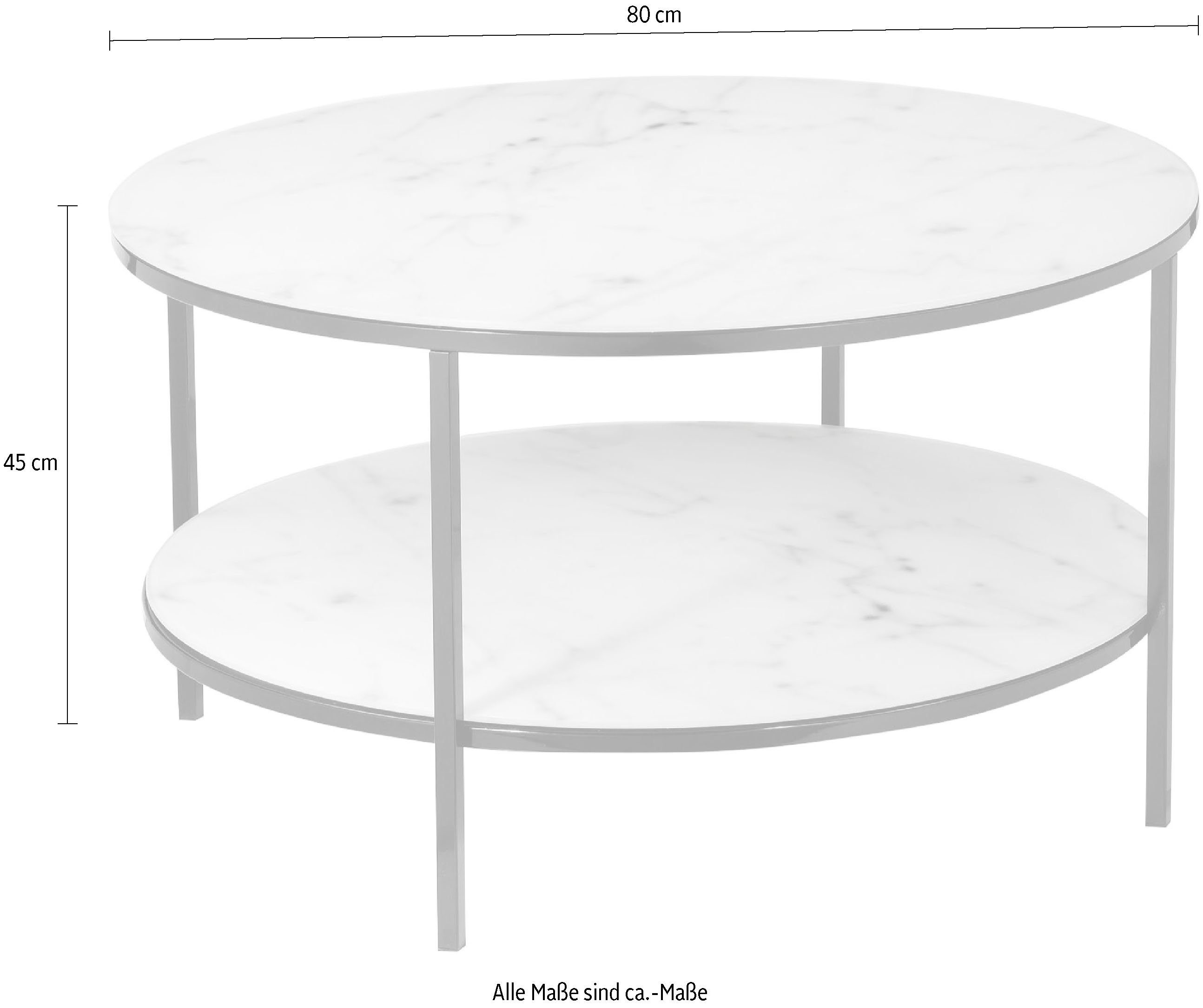 Weiß/Schwarz Tischplatten SalesFever | Schwarz Marmoroptik Couchtisch, in