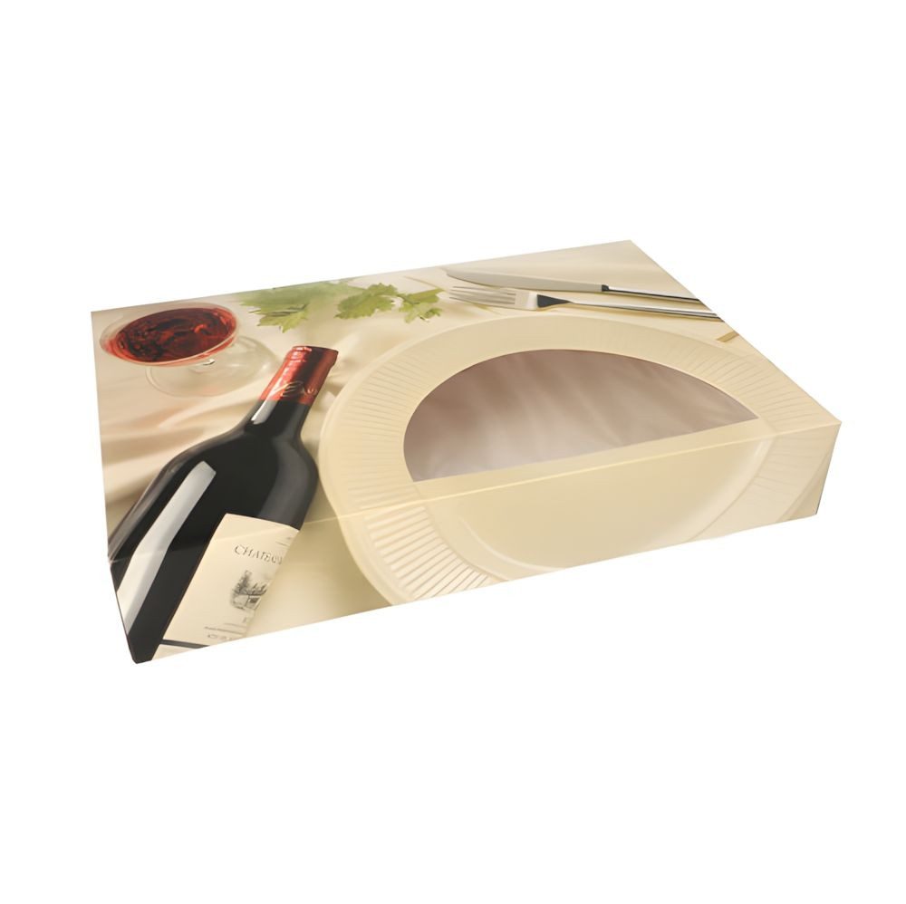 PAPSTAR Einweggeschirr-Set 80x Transport Catering Karton 8 x 31,5 x 46,2cm Sichtf. einteilig, Pappe aus Frischfaser / PLA