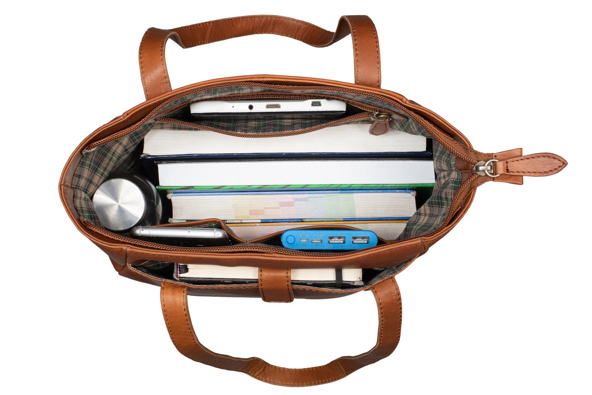 Benthill Shopper Damen Echt Leder Umhängetasche Handtasche Schultertasche Vintage Tasch, Reißverschlussfach