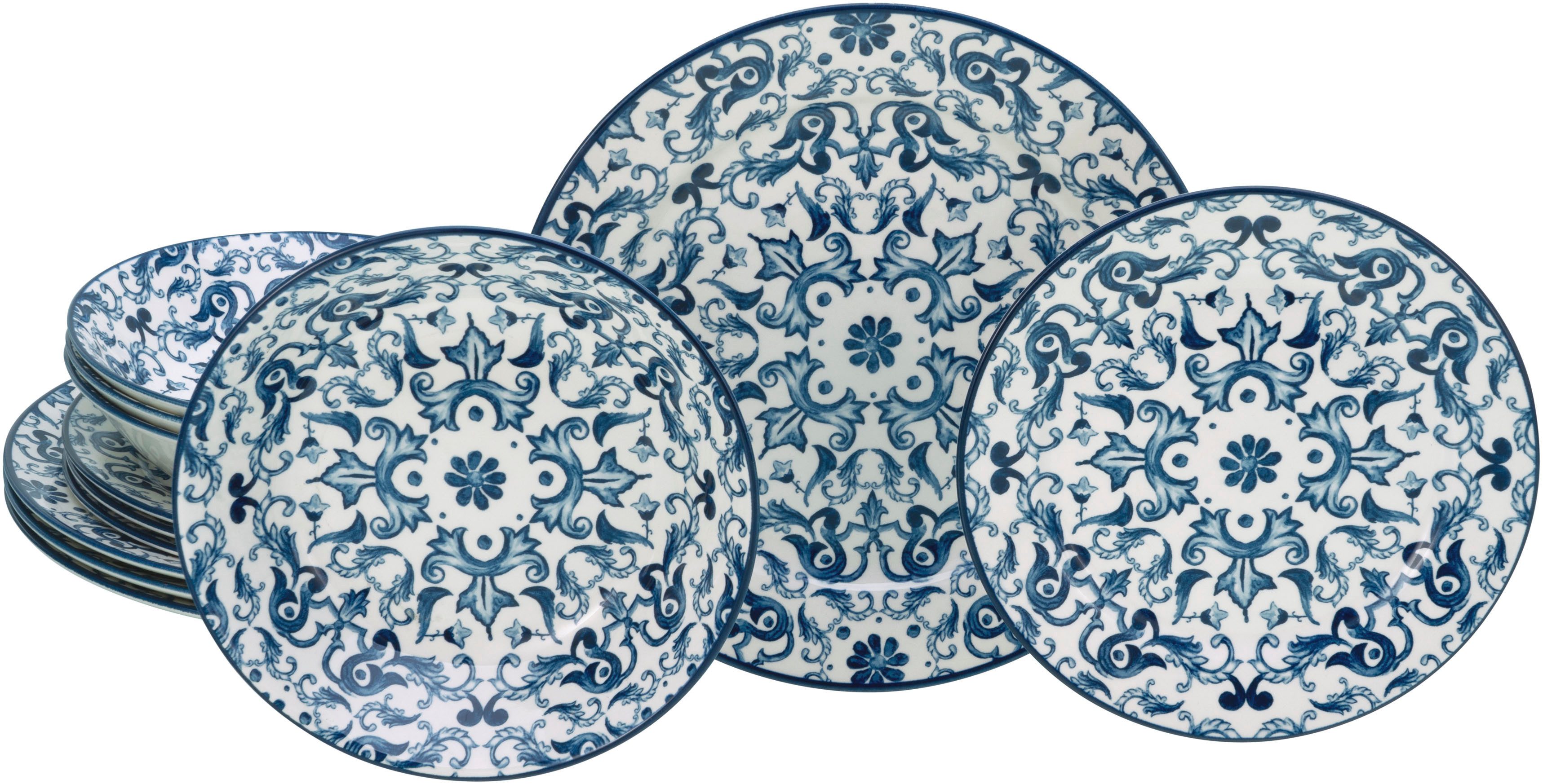 Teller-Set Fresco Blau, Tellerset 12-tlg
