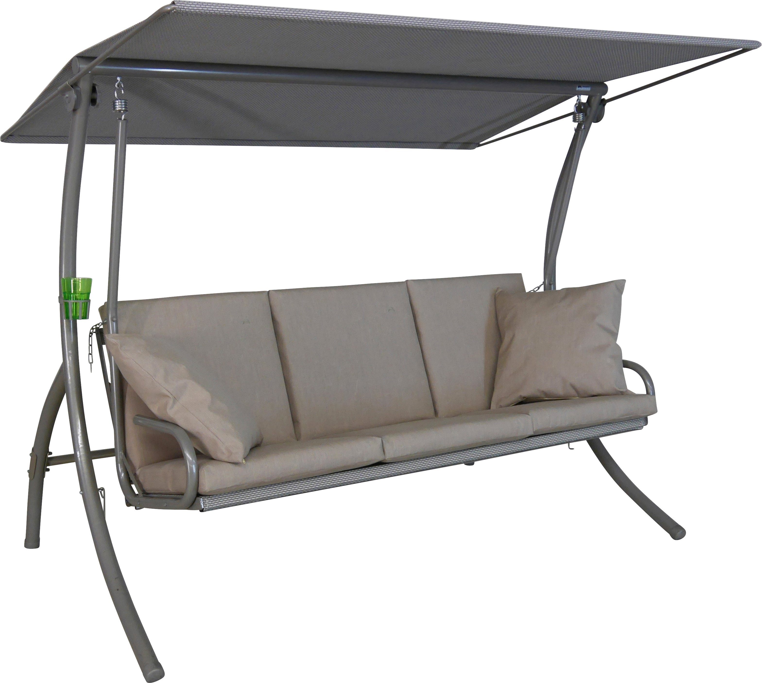 Angerer Outdoor-Stoff Freizeitmöbel aus robustem 3-Sitzer, Sonnendach Sun, Hollywoodschaukel Elegance Bettfunktion, Modernes