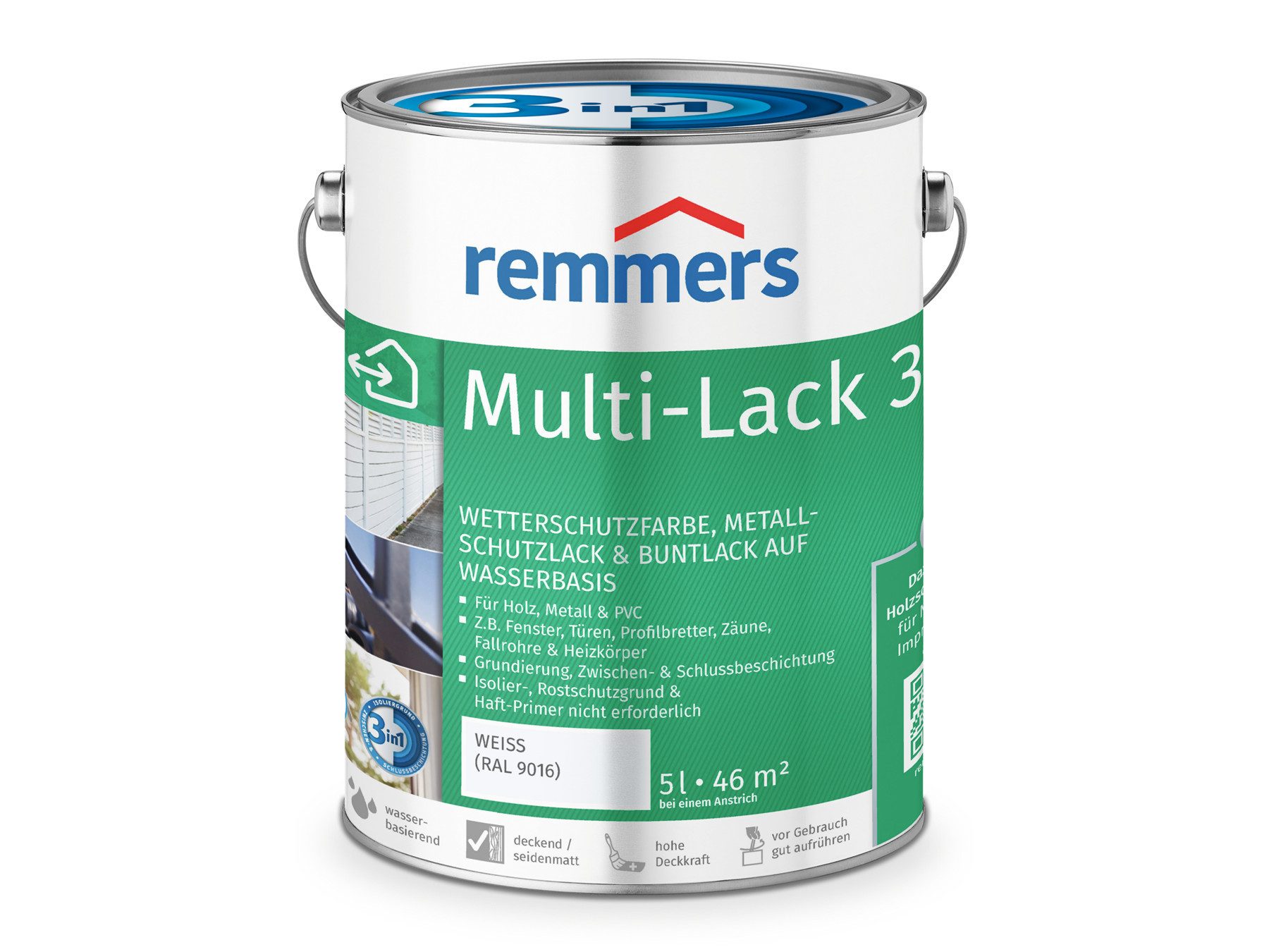 Remmers Wetterschutzfarbe Multi-Lack 3in1 anthrazitgrau (RAL 7016) 5 Liter