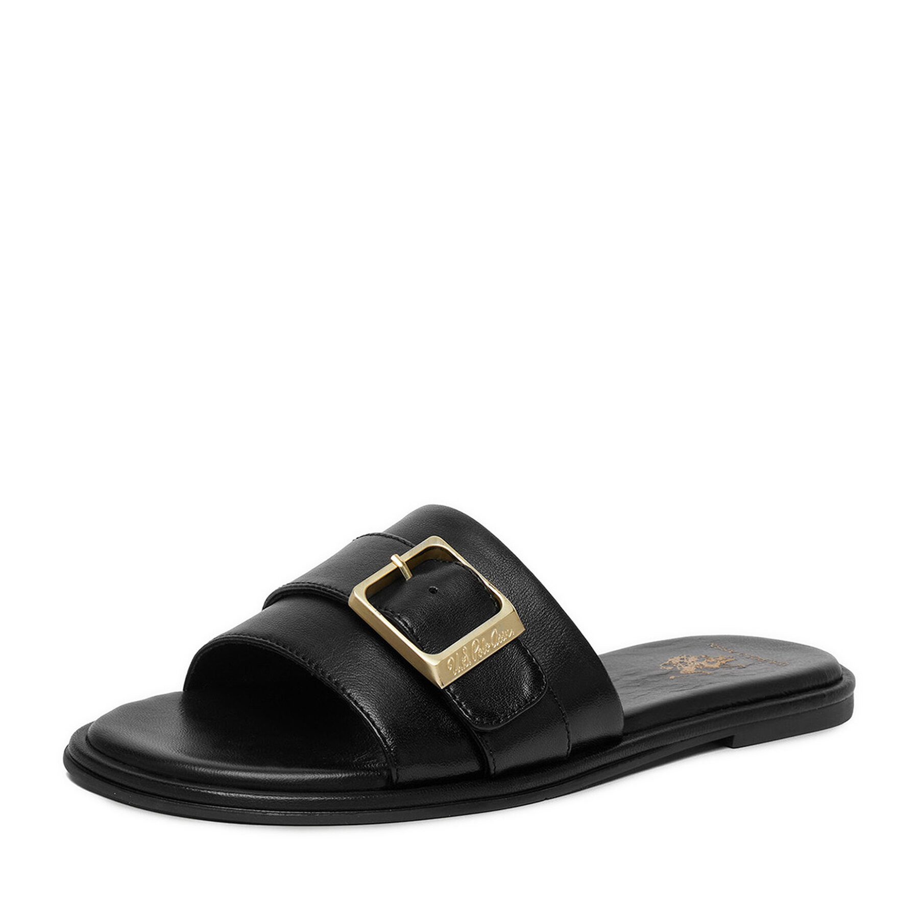 U.S. Polo Assn. US Polo Assn Damen-Flip-Flops, Schwarz Badepantolette