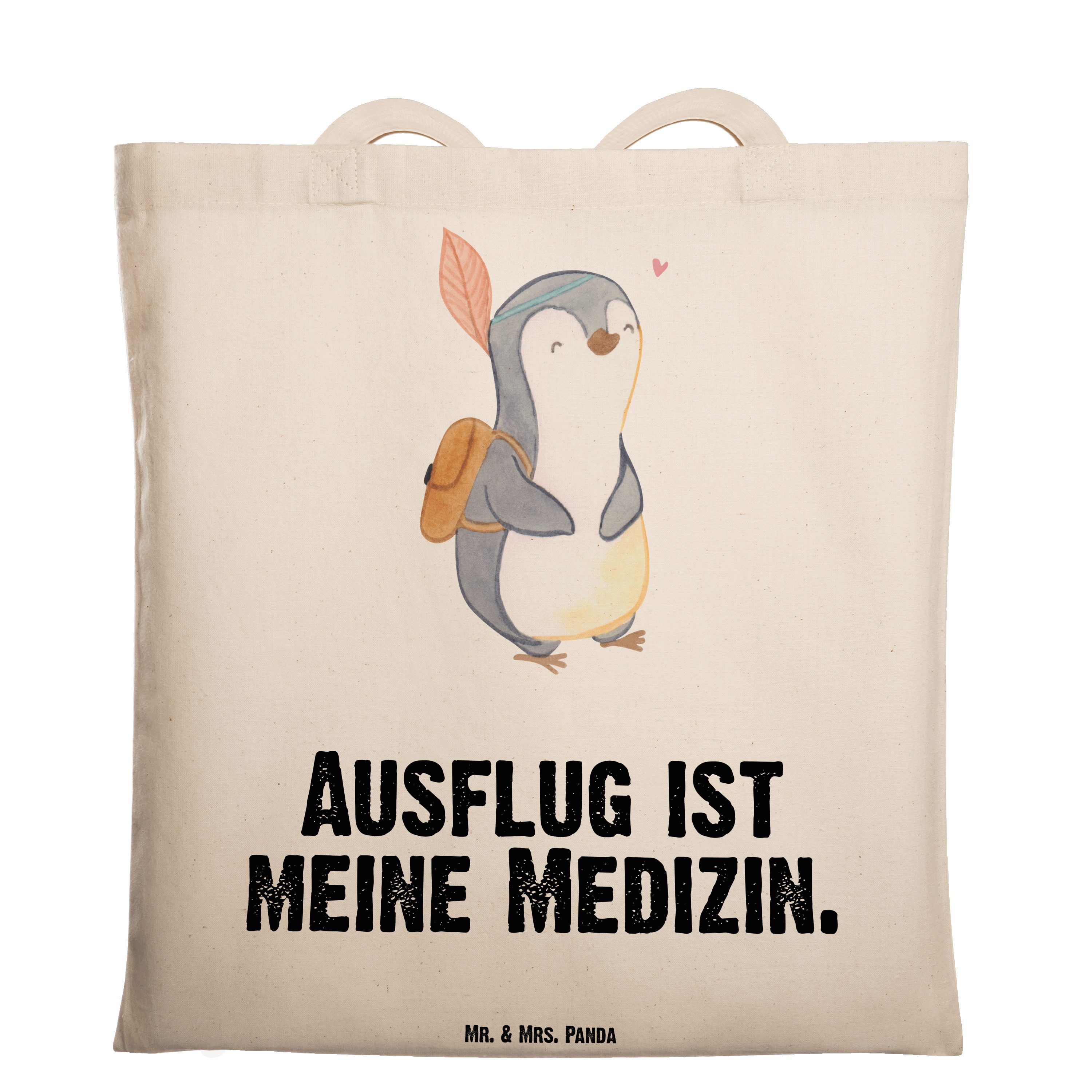 Mr. & Mrs. Panda Tragetasche Pinguin Ausflug Medizin - Transparent - Geschenk, reisen, Danke, Stof (1-tlg)