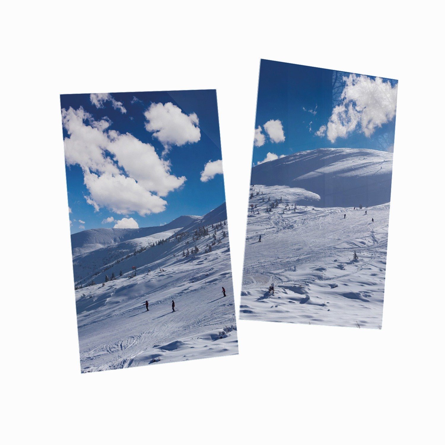 Wallario Herd-Abdeckplatte Ski-Piste in den ESG-Sicherheitsglas, verschiedene 5mm 2 inkl. Größen Alpen, tlg., (Glasplatte, Noppen)