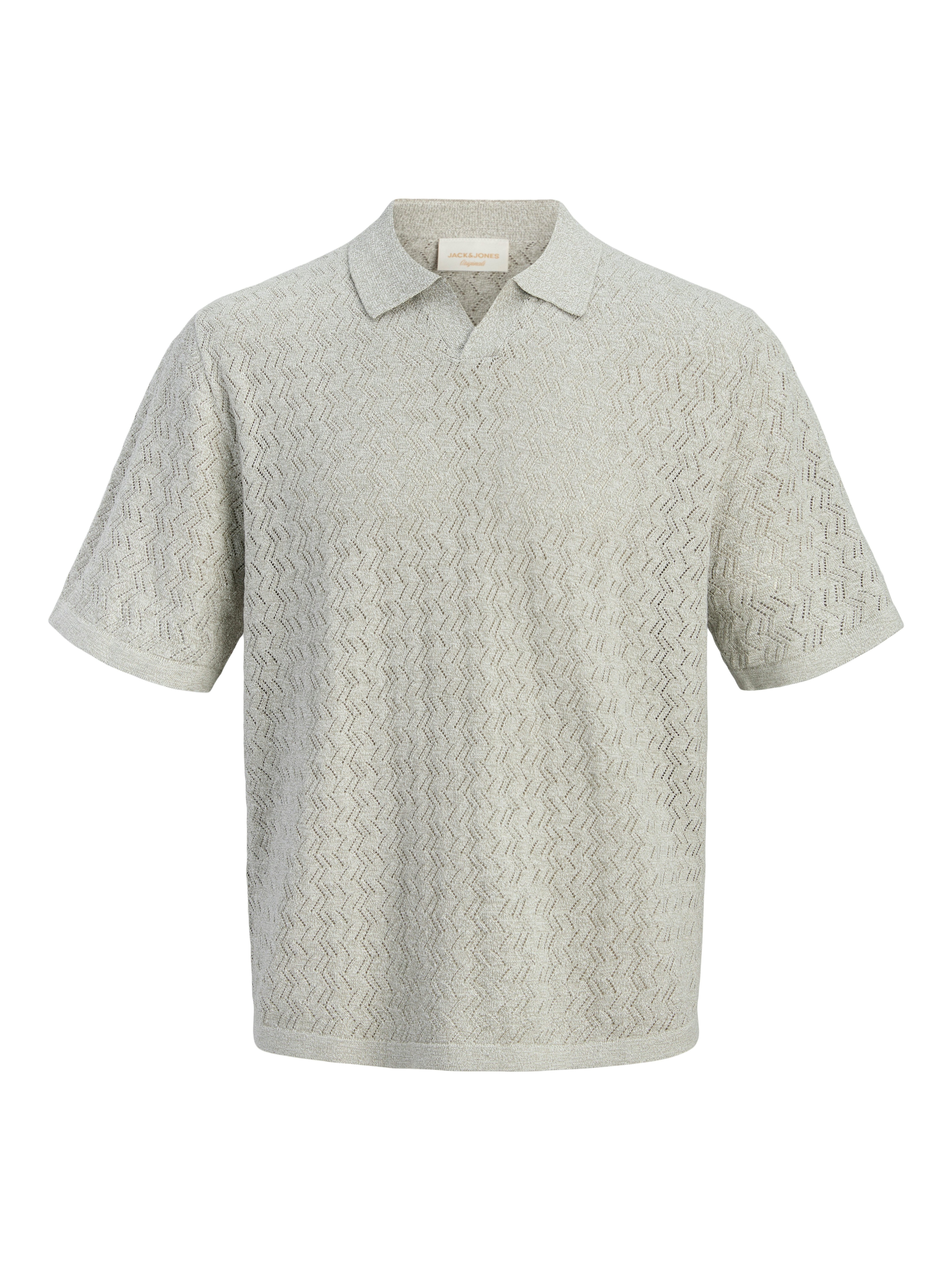 Jack & Jones Polokragenpullover JORTYLER KNIT SS SPLIT NECK POLO SN Baumwollmischung, regular fit