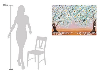 KUNSTLOFT Gemälde Lauer Sommerabend 120x80 cm, Leinwandbild 100% HANDGEMALT Wandbild Wohnzimmer
