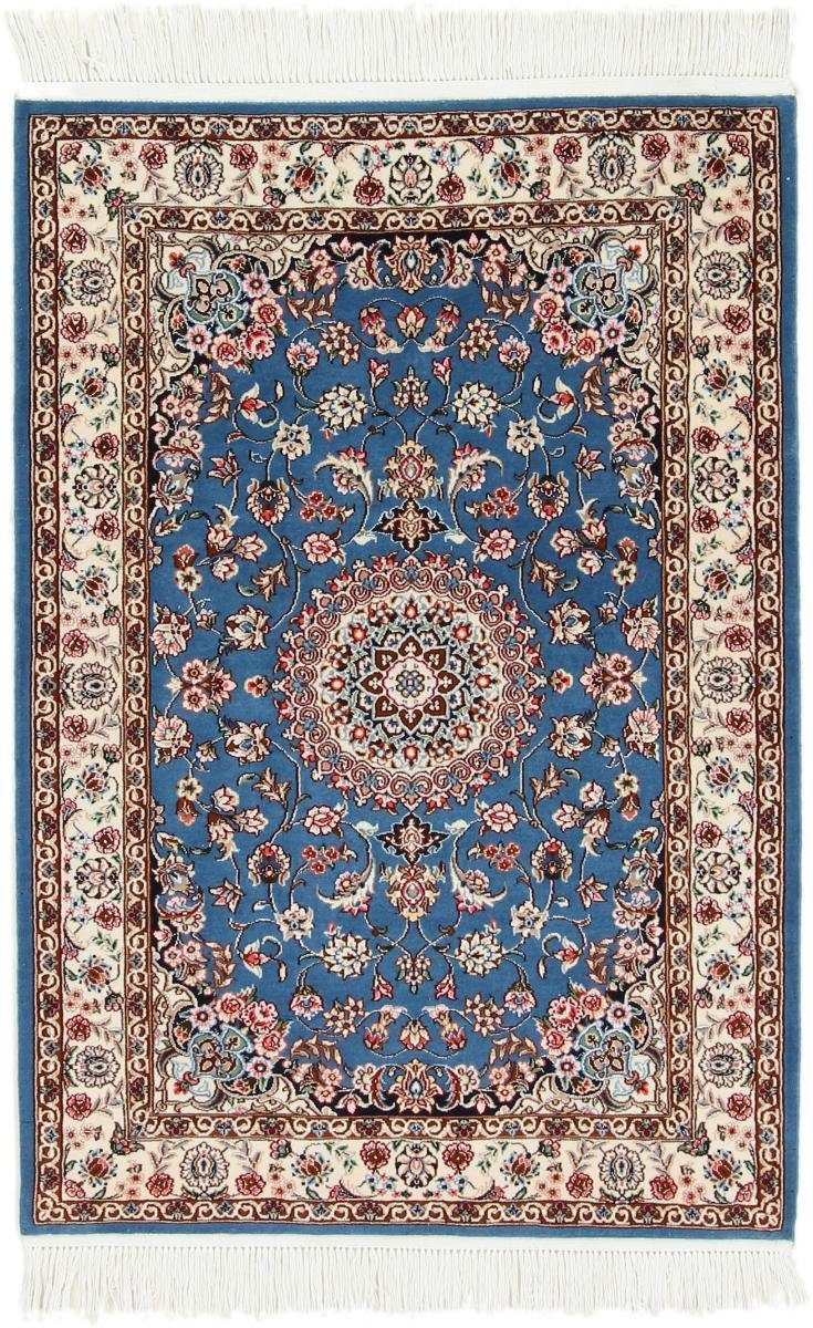 【Billig】 Orientteppich Isfahan Seidenkette 81x121 Handgeknüpfter 6 Höhe: rechteckig, Orientteppich, Nain Trading, mm
