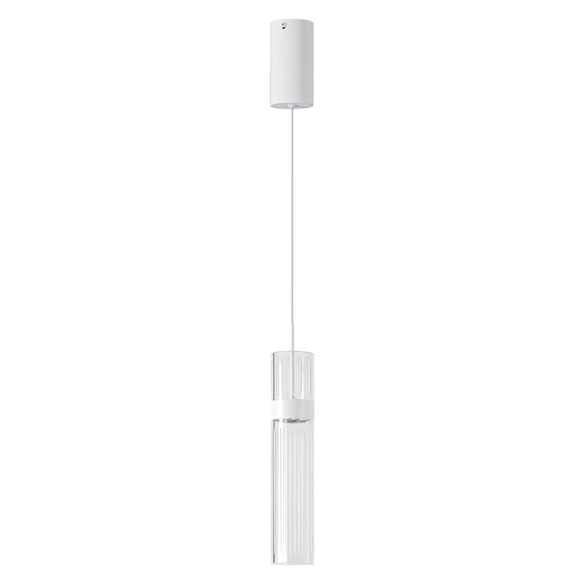 BlingBin Pendelleuchte LED-Pendelleuchte, 1-flammig, 6 W, 600 lm, 3 Lichtfarben mit Memoryfunktion, LED fest integriert, Neutralweiß, Warmweiß, Tageslichtweiß, höhenverstellbare Hängelampe aus Acryl und Metall, Weiß