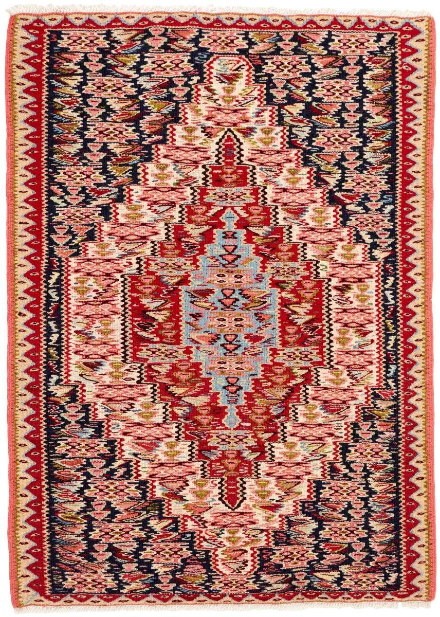 Orientteppich Kelim Senneh 78x106 Handgeknüpfter Orientteppich / Perserteppich, Nain Trading, rechteckig, Höhe: 4 mm