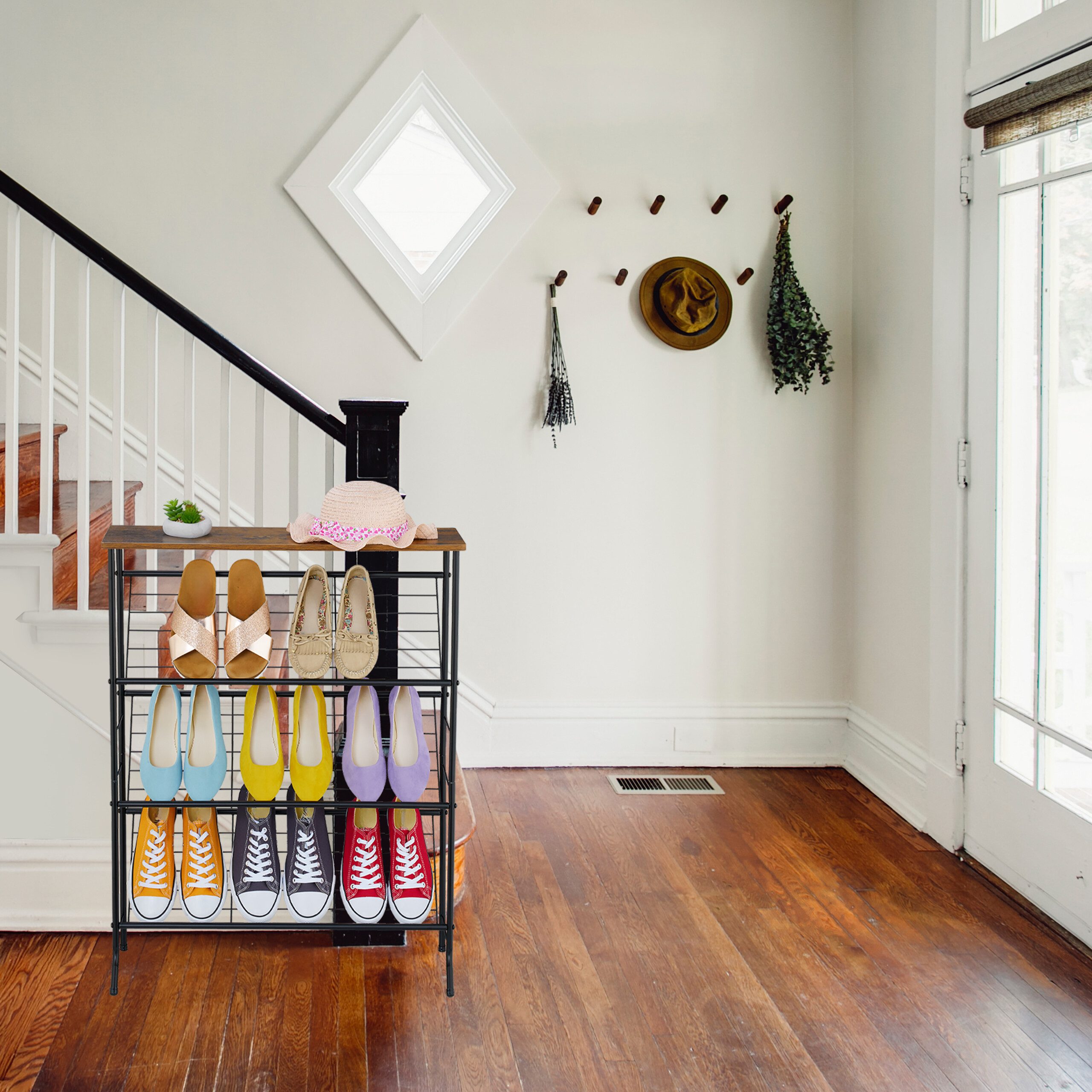 relaxdays Schuhregal Industrial Schuhregal für 9 Paar Schuhe günstig online kaufen