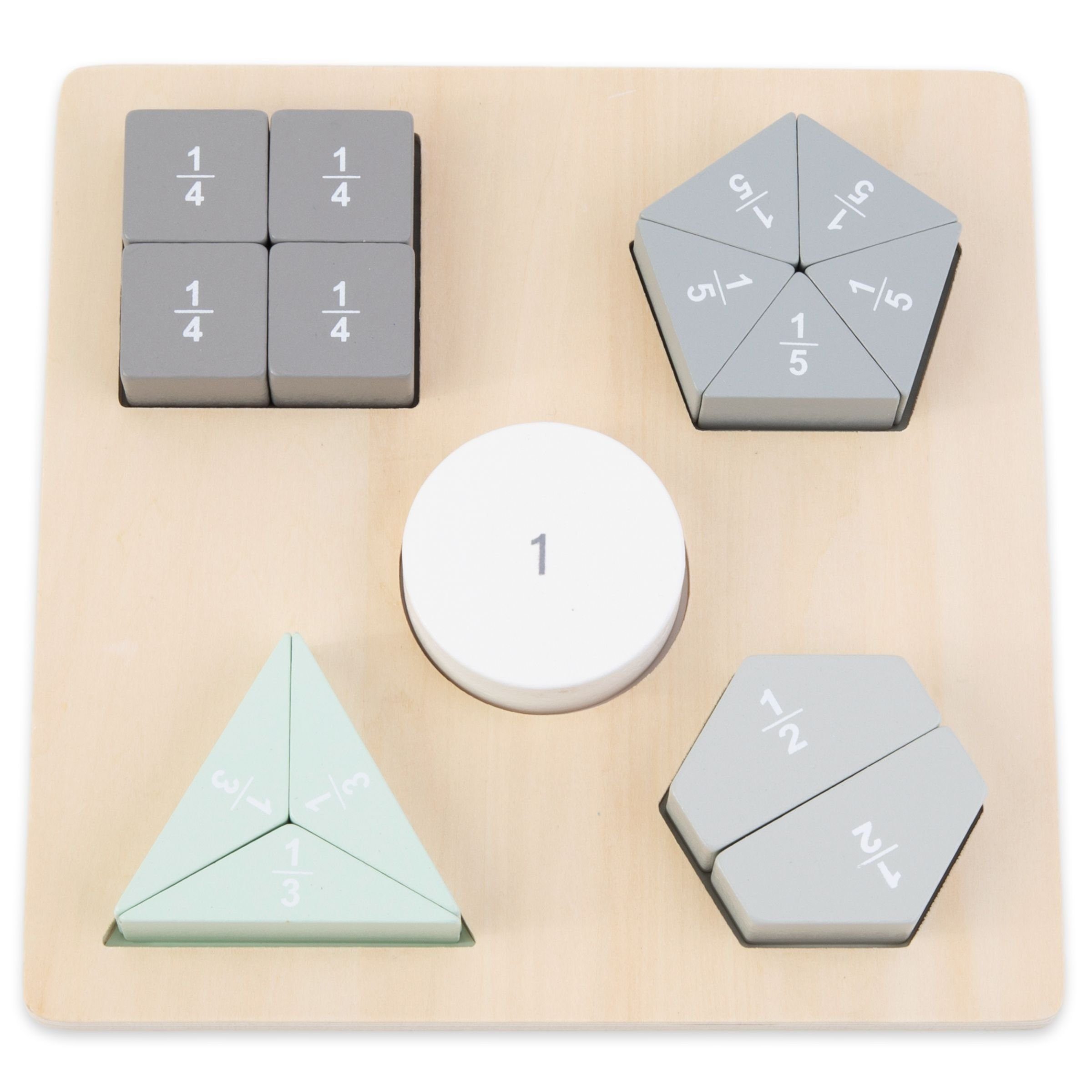 Mamabrum Puzzle-Sortierschale Holzpuzzle - Montessori Brüche und - Puzzles Figuren geometrische