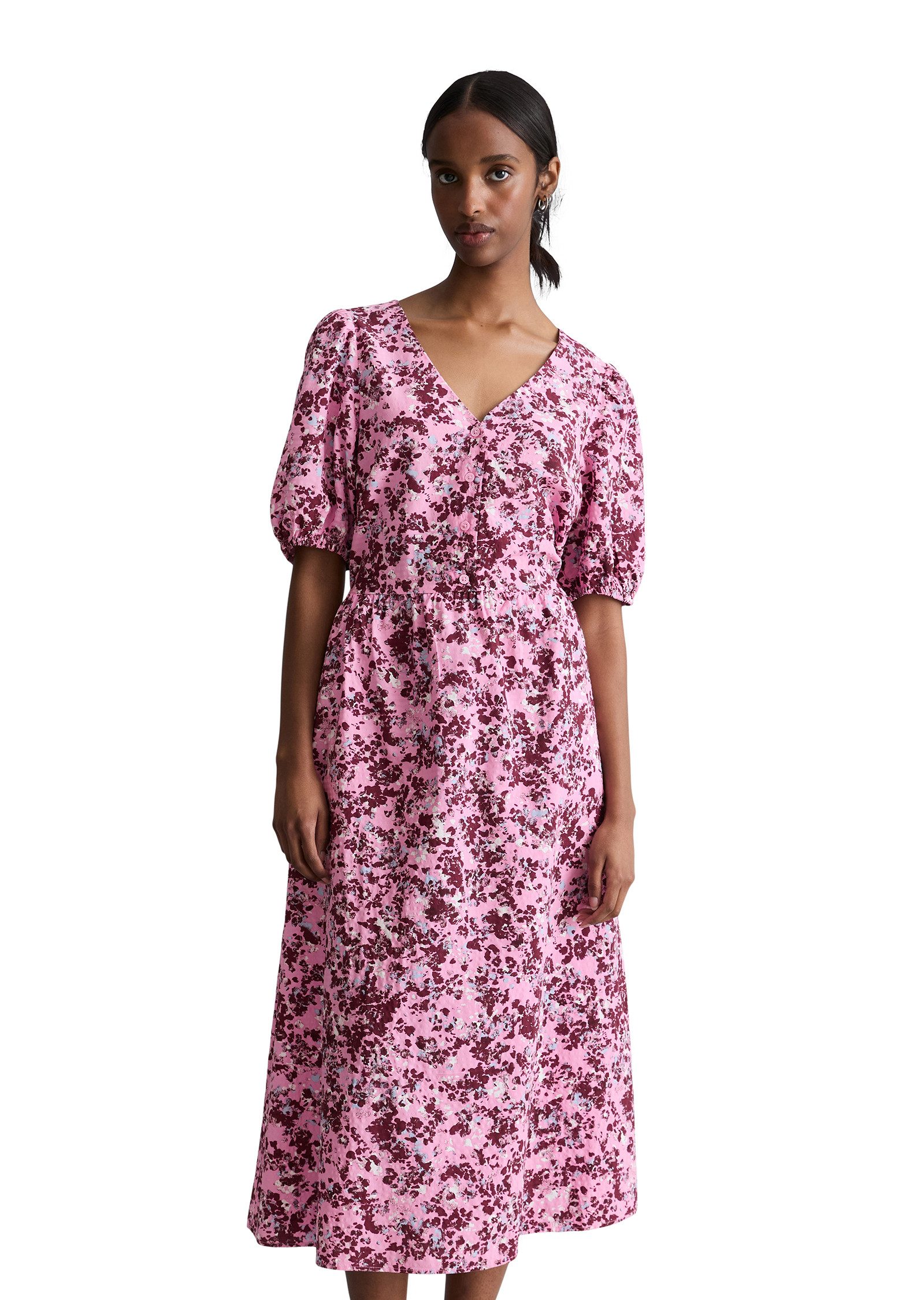 Marc O'Polo DENIM Druckkleid aus Viskose-Mix mit Crinkle-Effekt