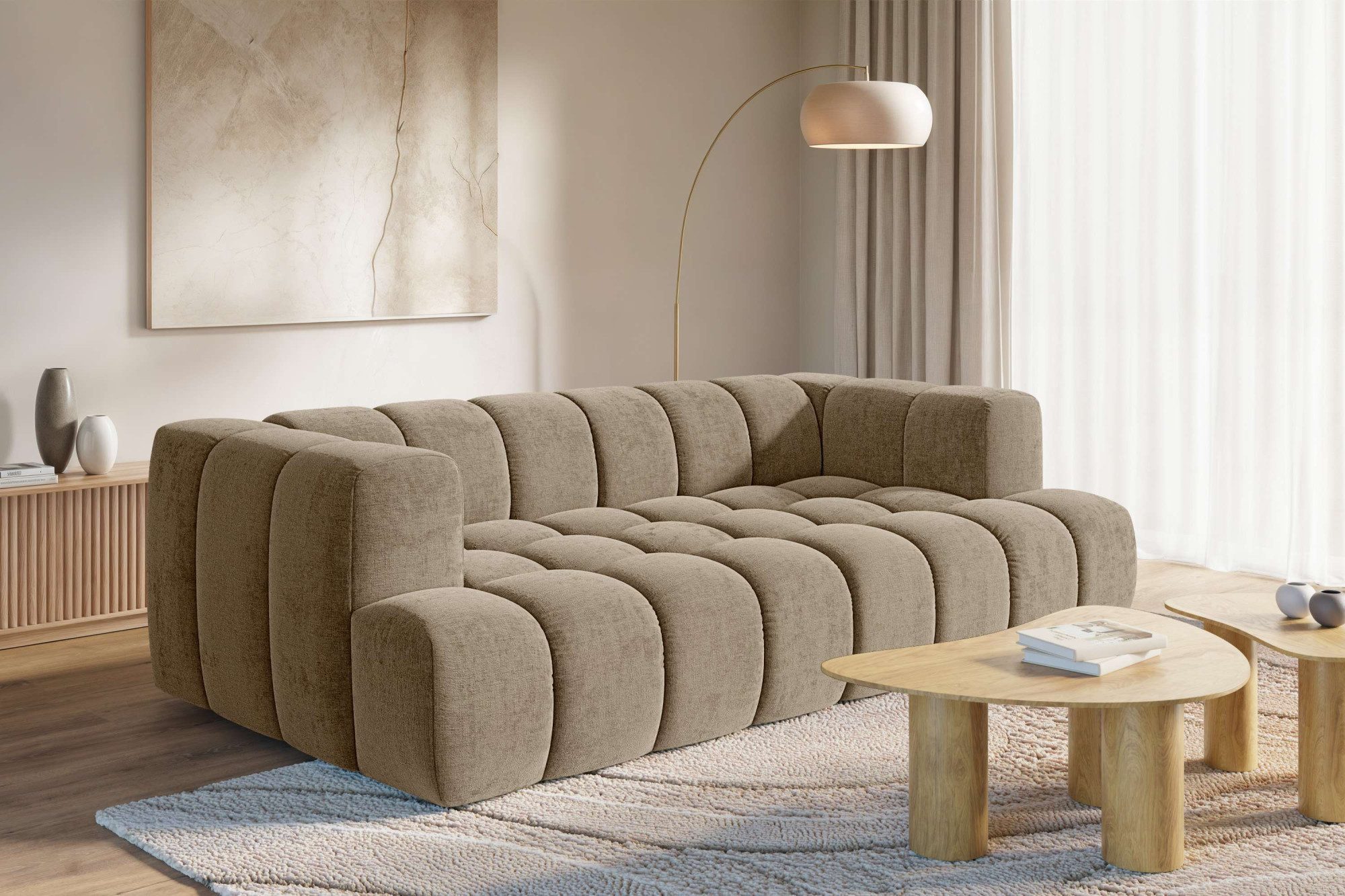 homsy by Ana Johnson Big-Sofa »XL« BOUBELLE Design-Sofa extra tief, Bubble-Optik, Breite 246 cm, 4-Sitzer mit Wellenunterfederung, XL Sitztiefe 100 cm