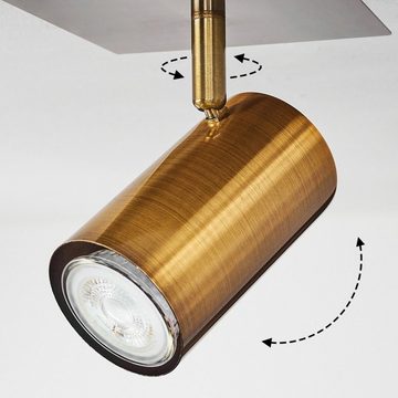 hofstein Deckenleuchte »Collattoni« moderne Deckenlampe aus Metall in Altmessing, ohne Leuchtmittel, verstellbare Strahler, GU10 max. 25, mit Lichteffekt