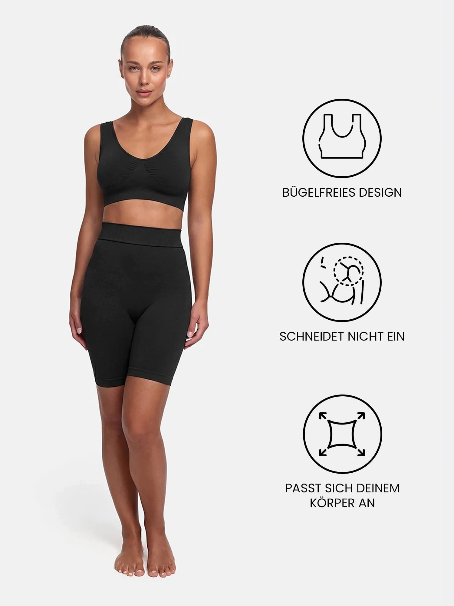 cfab (creamy fabrics) Bügelloser BH Comfy Bra-Schwarz-3XL (1-tlg)