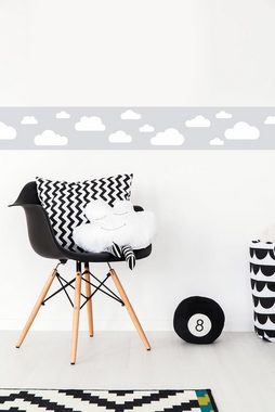 lovely label Bordüre Wolken grau - Wanddeko Kinderzimmer, selbstklebend