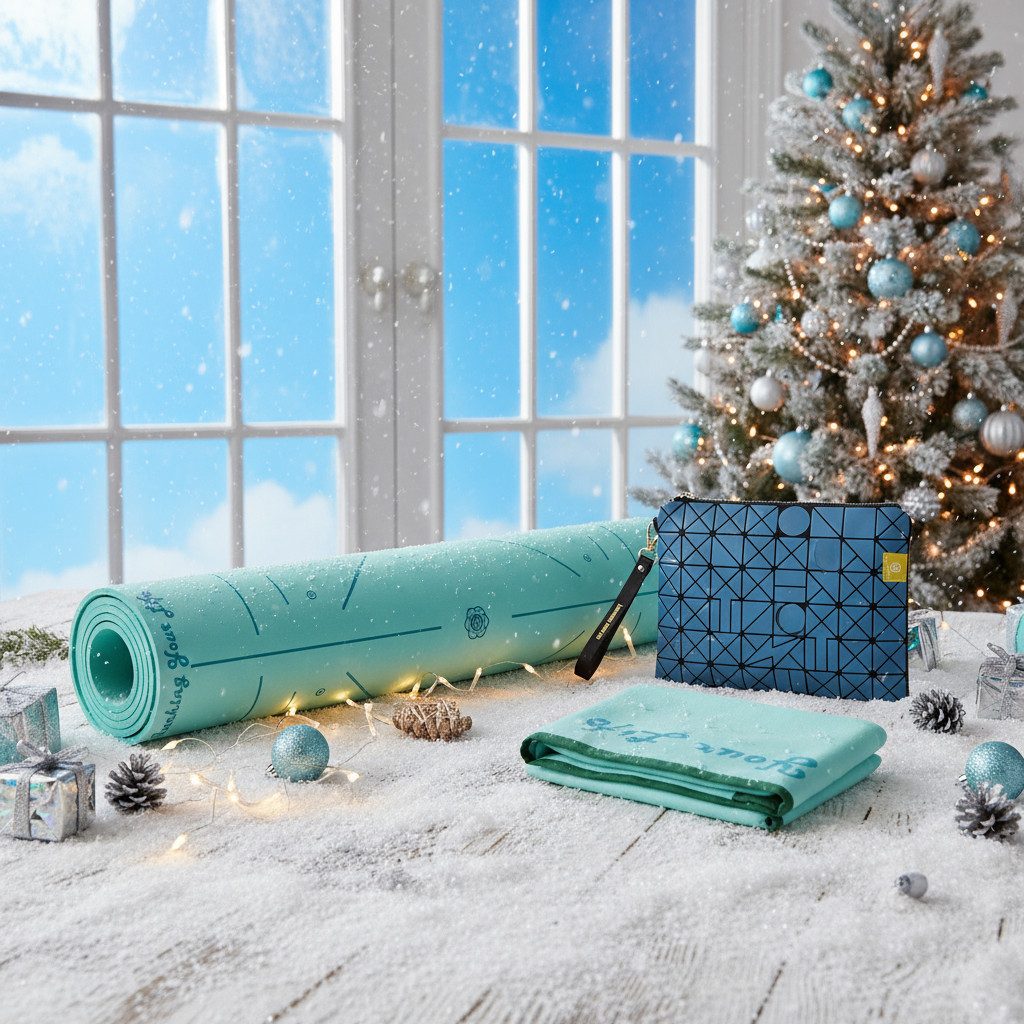 GOLDEN Yogamatte 1,5mm dünne faltbare leicht ökologische Reisematte mit Korktasche, Artikelmaße L x B x H:183 x 68 x 0.1 cm