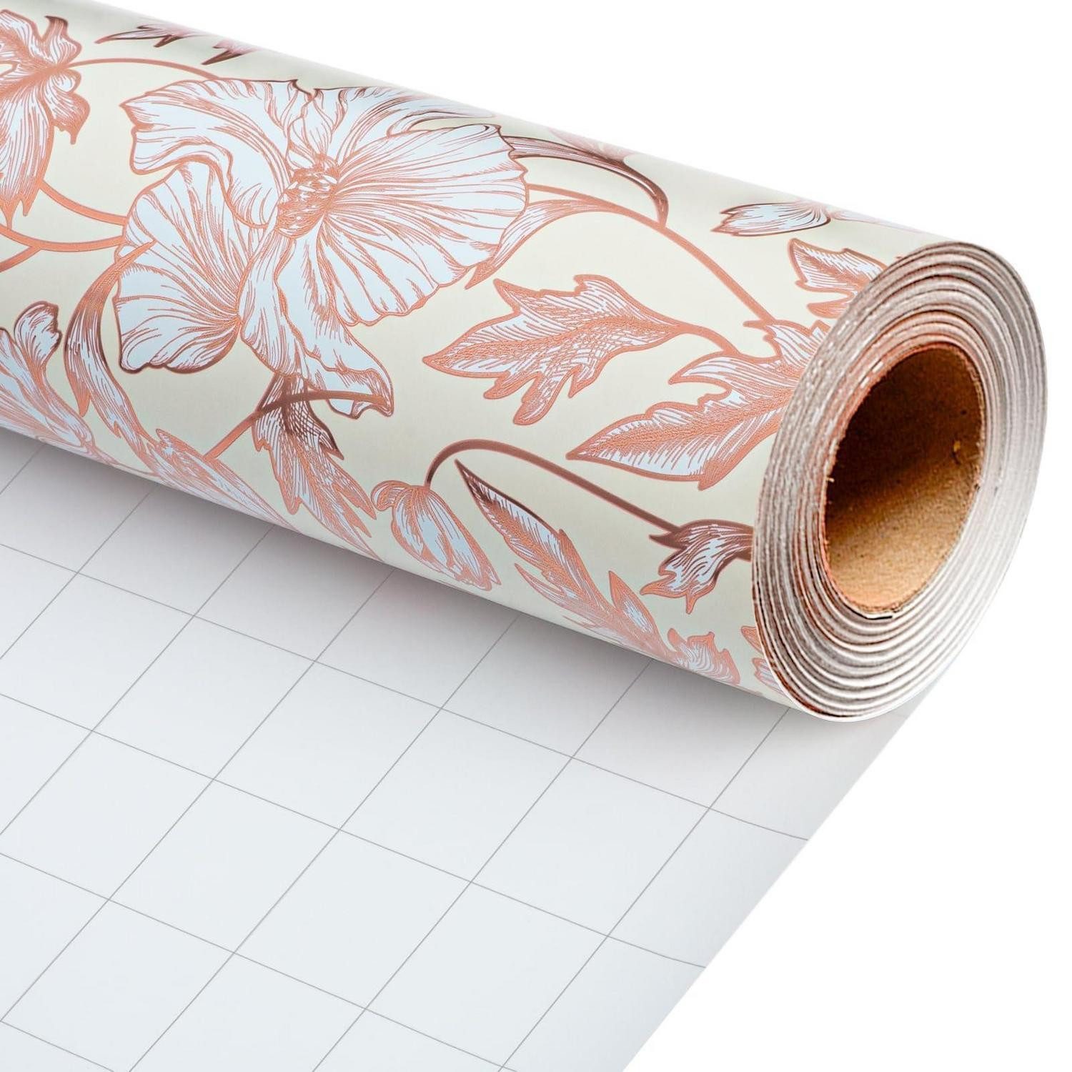 LuxusKollektion Geschenkpapier Geschenkpapier floral roségold 43x10m