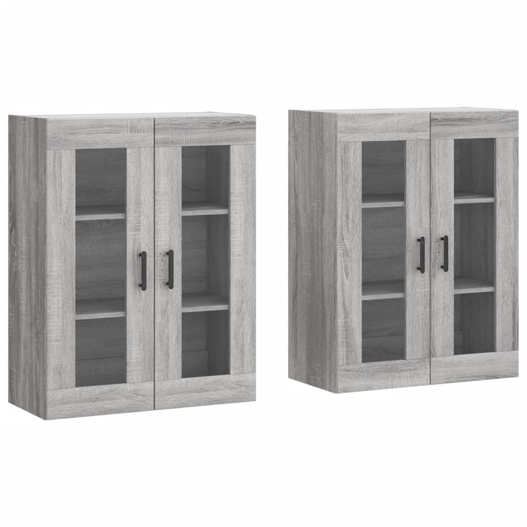 vidaXL Sideboard Wandschränke 2 Stk. Grau günstig online kaufen