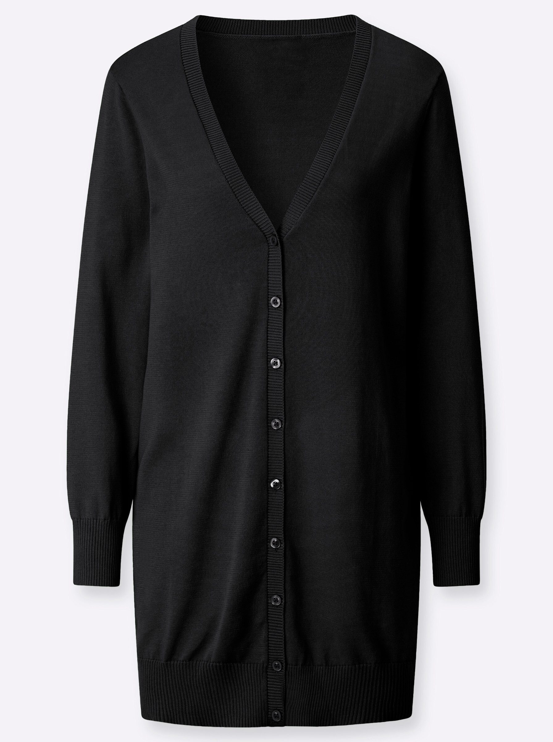 Strickjacke Long-Strickjacke Langarm Jersey