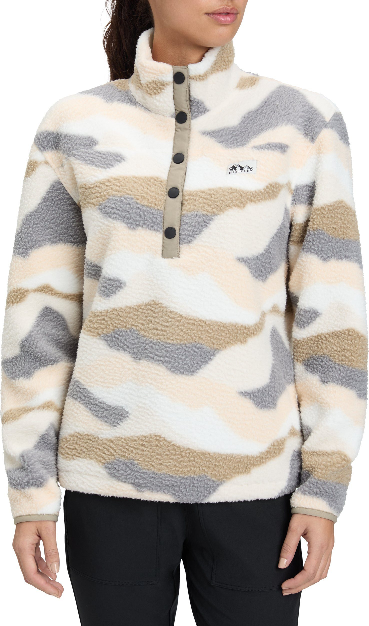 McKINLEY Fleecejacke Da.-Pullover Farrah HS W AOP/BLUE PETROL – Bild 2 von 2