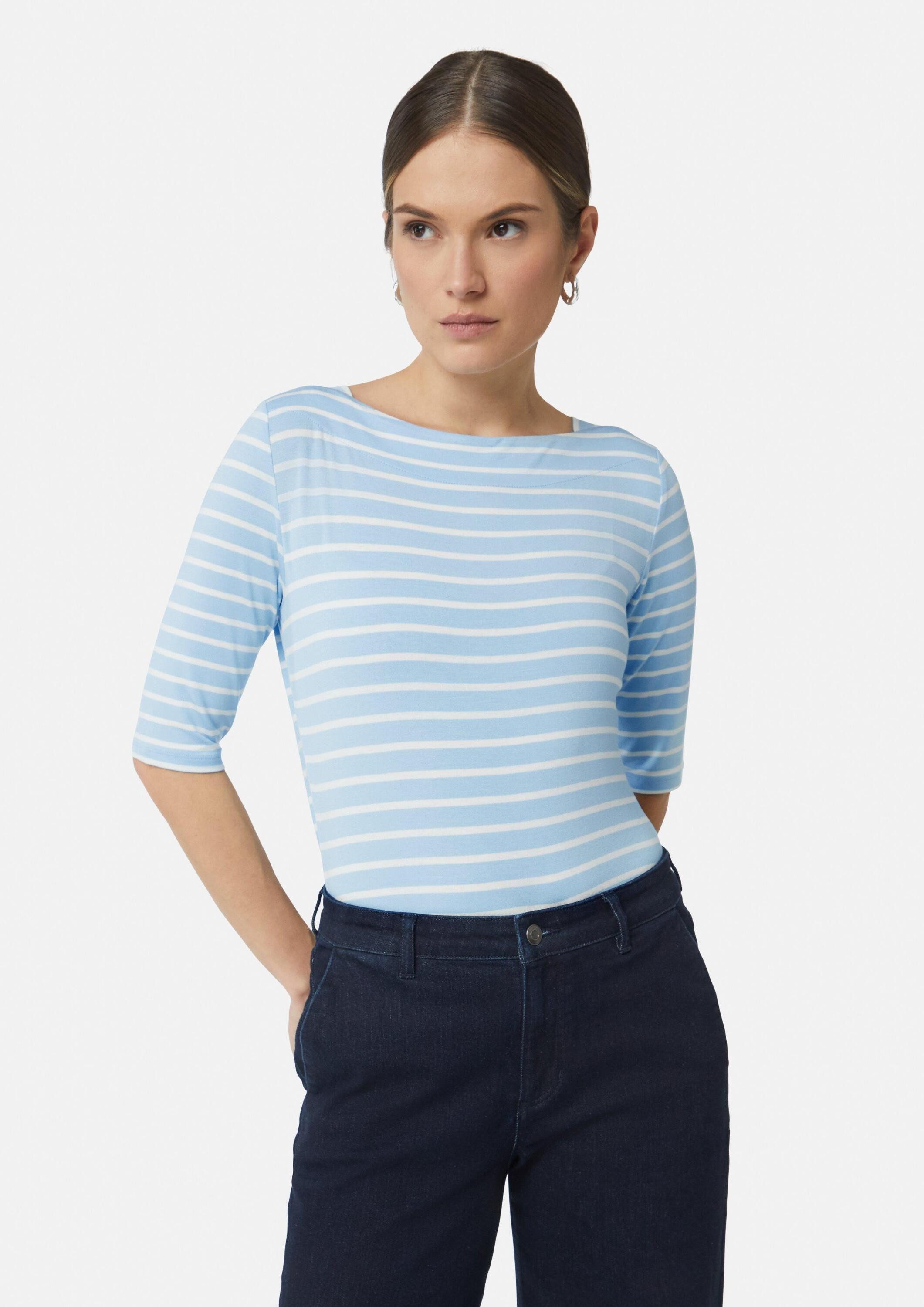 comma 3/4-Arm-Shirt T-Shirt Streifenshirt im Slim Fit