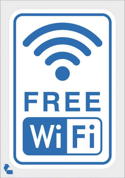 SafetyMarking Hinweisschild Gewerbe und Privat Free WiFi