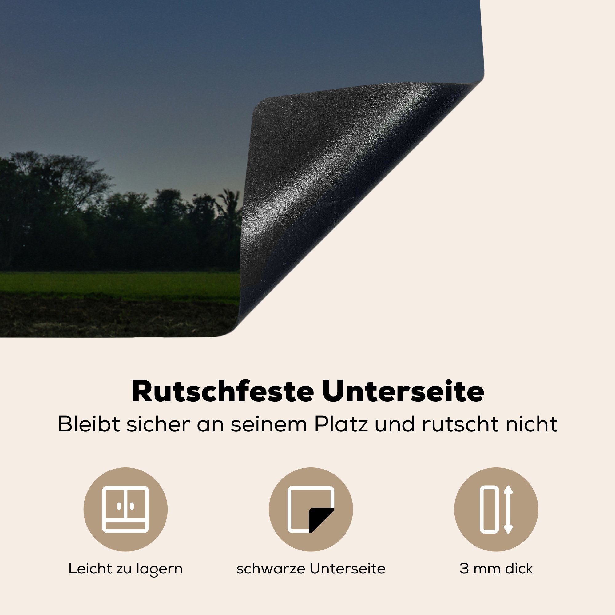 cm, einer 81x52 tlg), Sonnenfinsternis, Induktionskochfeld Schutz MuchoWow Ceranfeldabdeckung (1 küche, die Herdblende-/Abdeckplatte für Vinyl, Zeitaufnahme