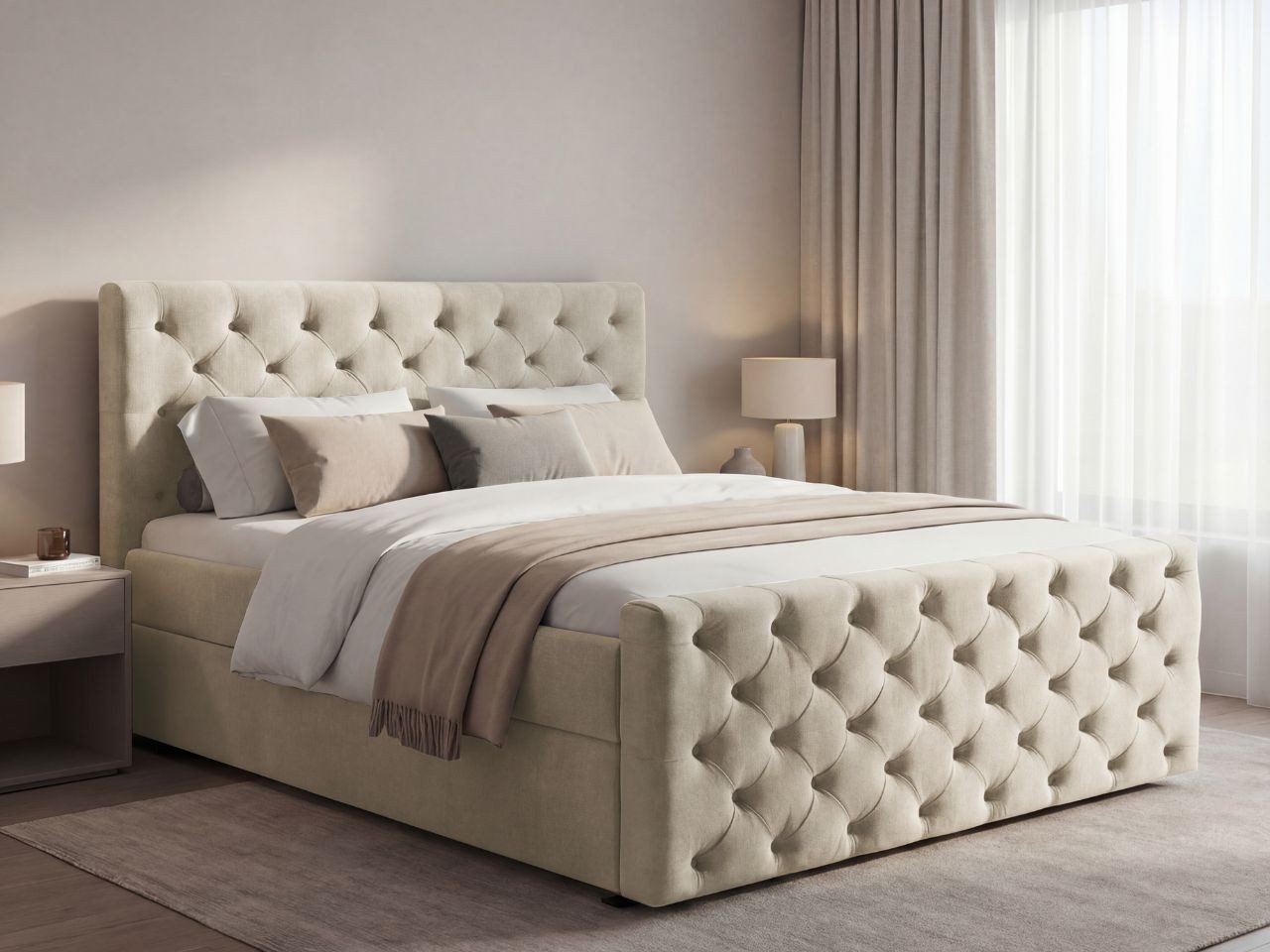 GrainGold Boxspringbett Montego (Set, Boxspringbett, Bettkästen, Topper), mit zwei Bettkästen und Topper, Bonell-Matratze, Modern Stil