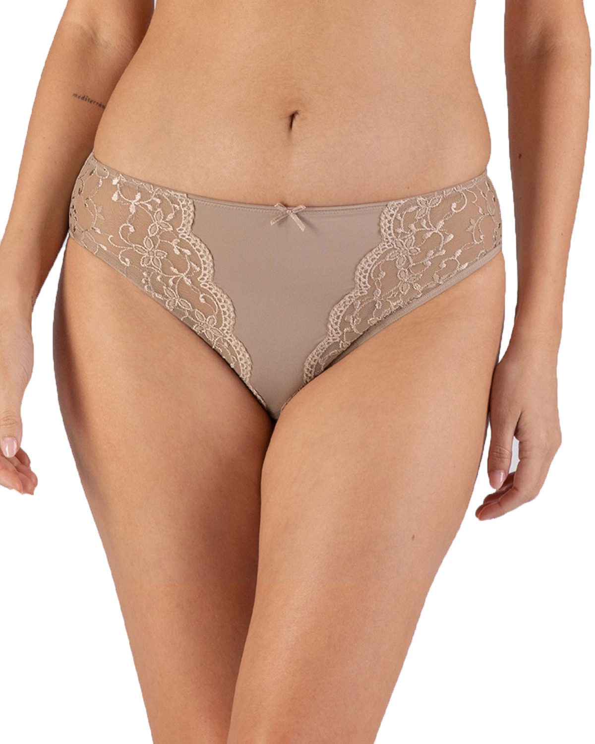 Jazz-Pants Slips mit floraler Spitze 4821971, Latte Macchiato