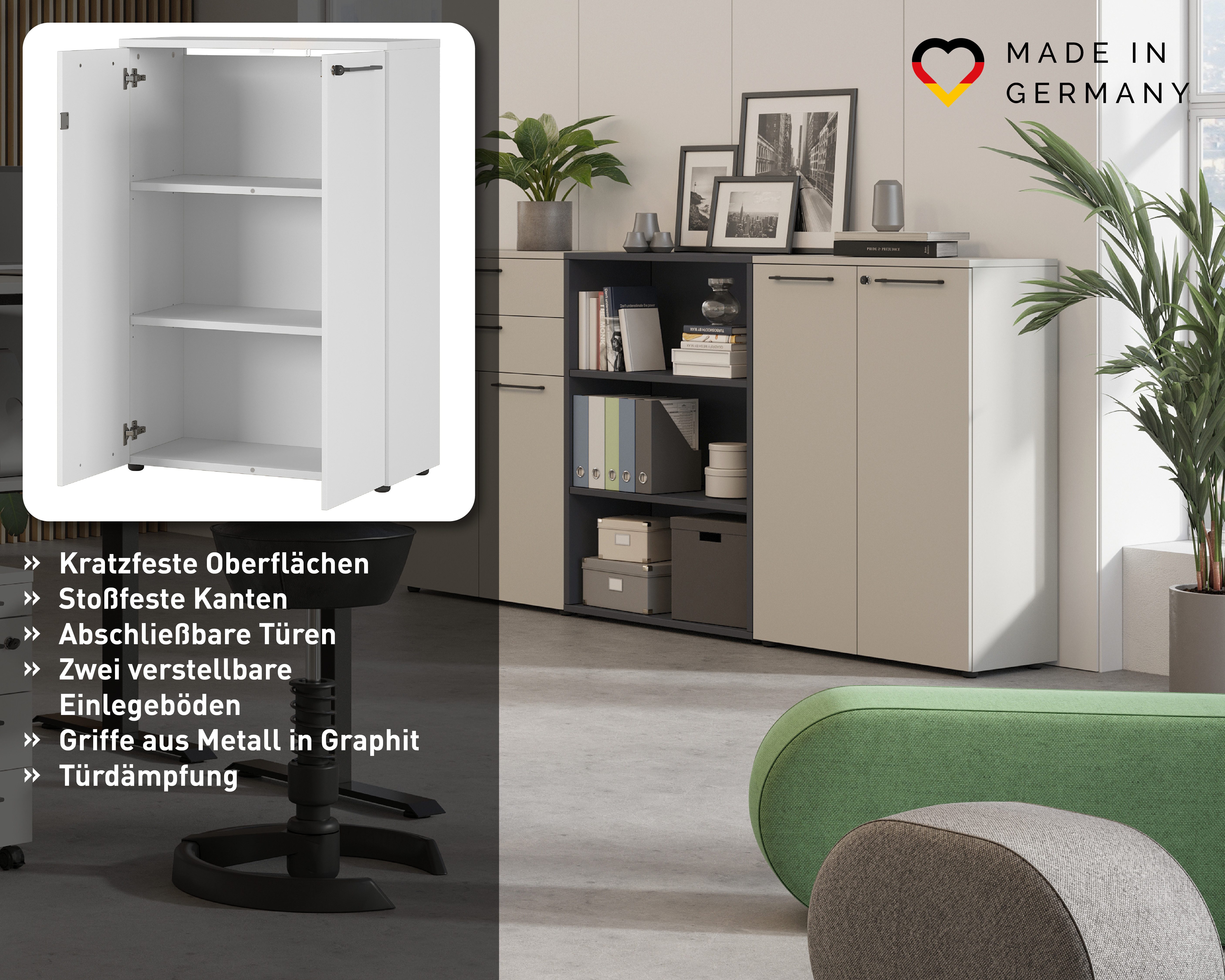 GERMANIA Aktenschrank GW-Agenda opt. mit Schublade, Maße 80x120 cm, Made in Germany – Bild 3 von 5