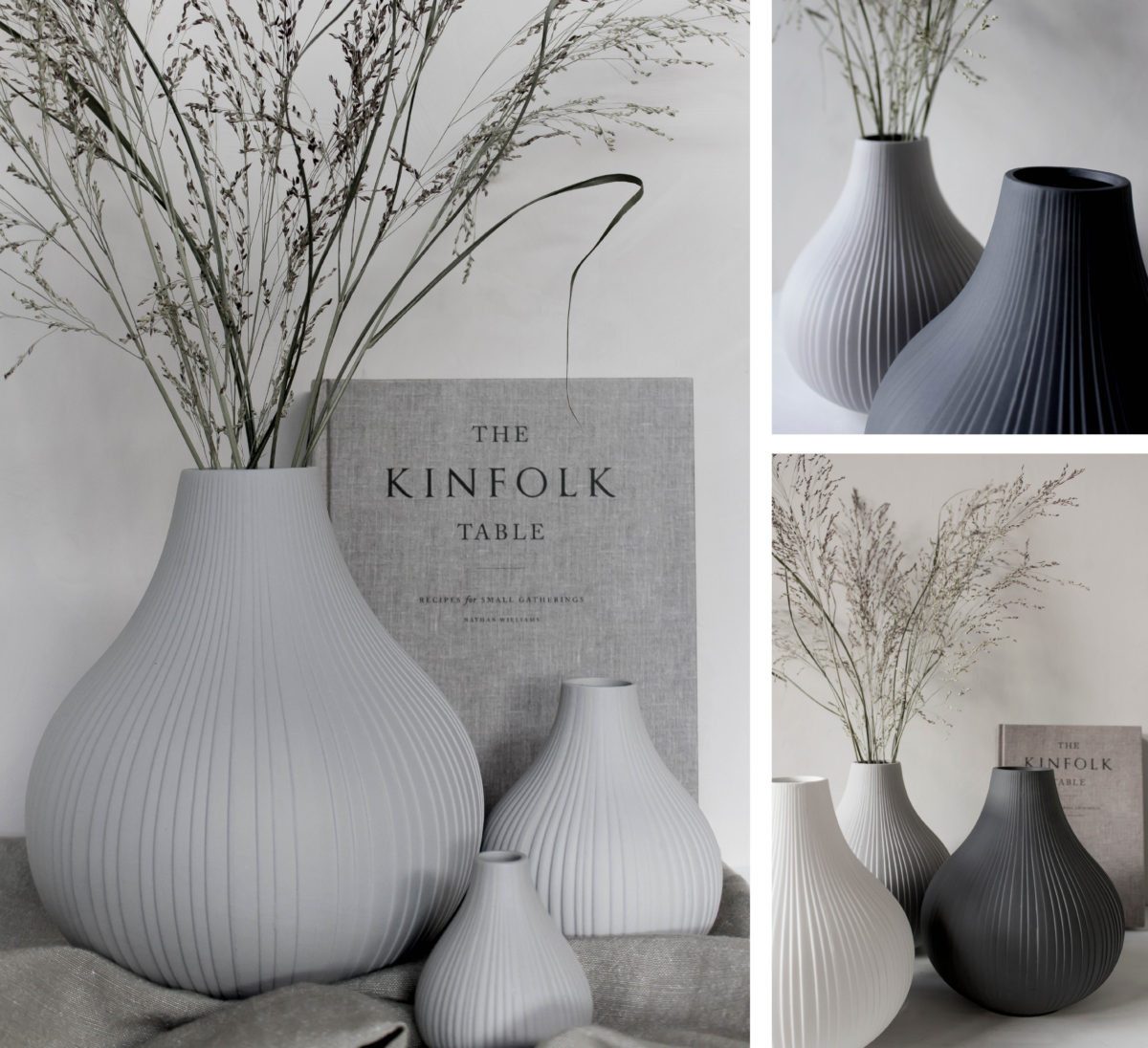 Storefactory Scandinavia Dekovase Vase EKENAS XL grau, Ø 21x25cm
