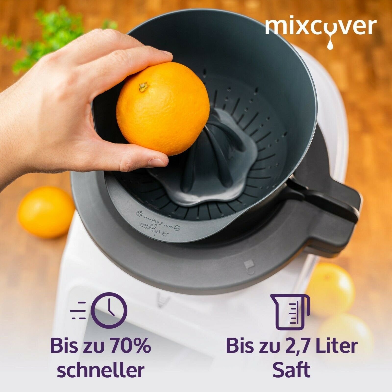 mixcover Entsafter Monsieur Saftpresse/Zitruspresse für Cuisine Mixcover Connect Küchenmaschinen-Adapter
