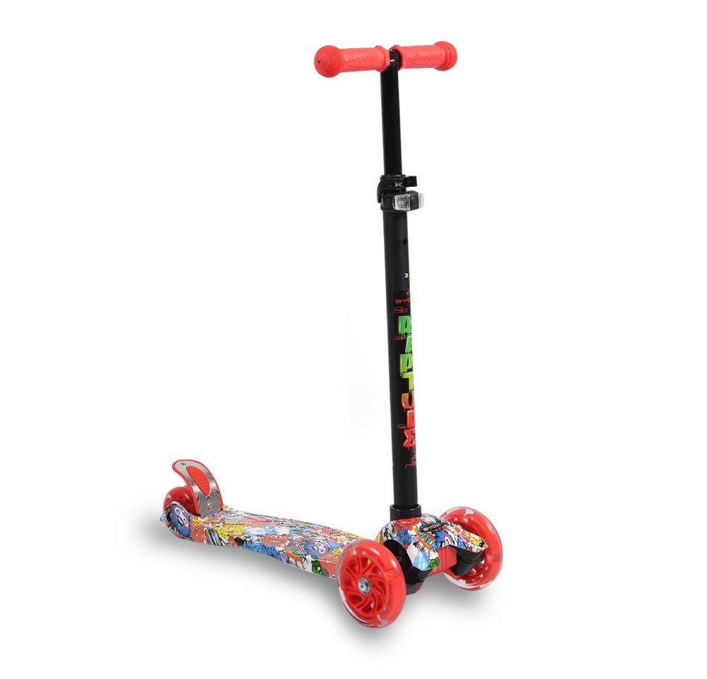 Thumbnail - Byox Cityroller Kinderroller Rapture Aluminium, aus Alu, Wassertransferdruck, PU Leuchträder