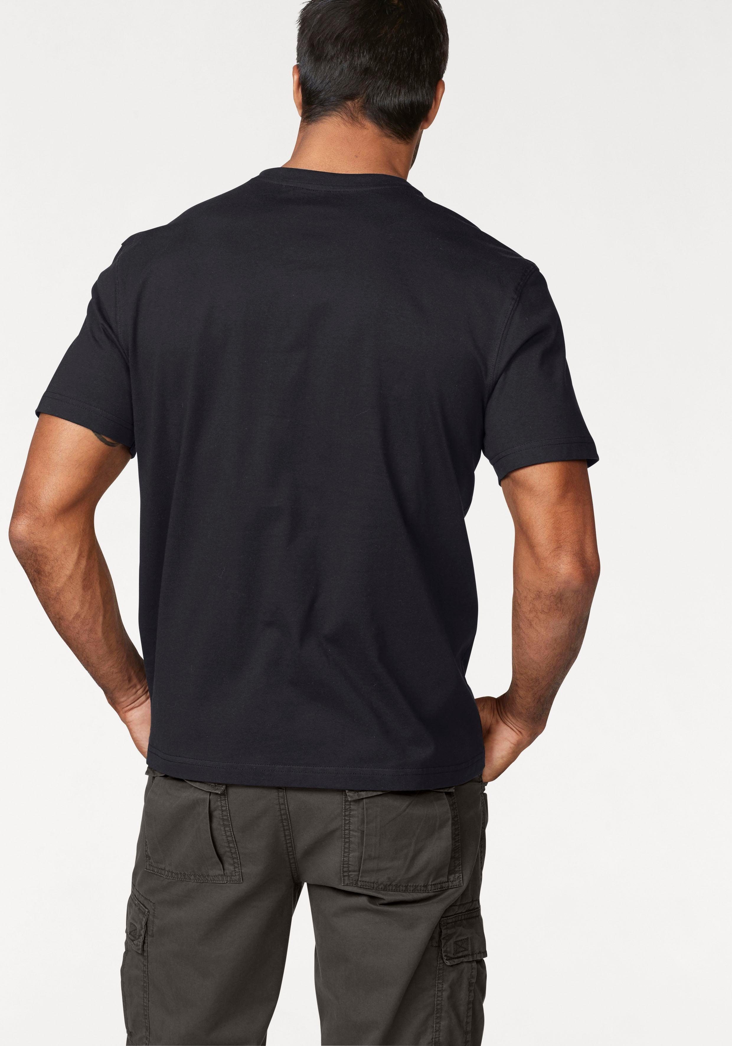 Man's World T-Shirt mit schwarz Print Used-Optik in