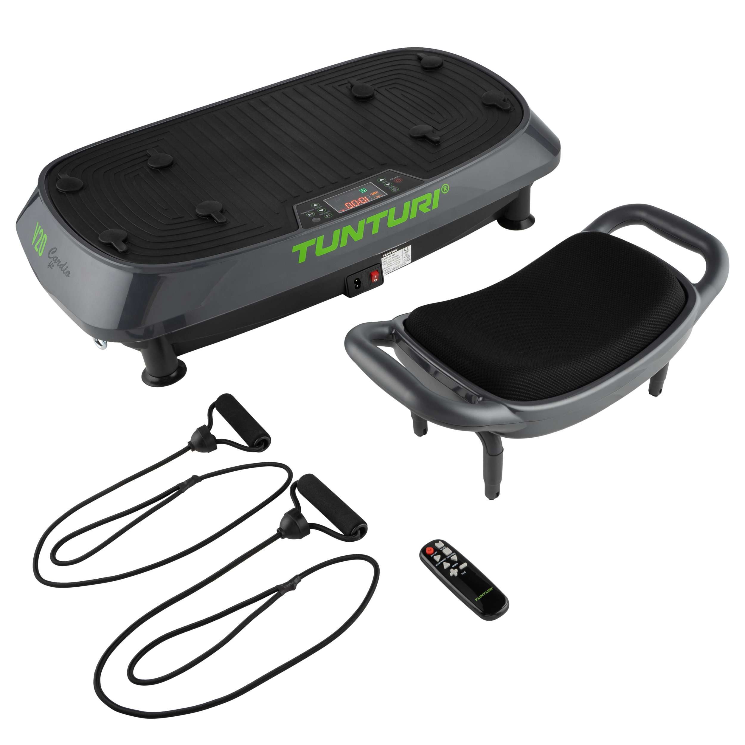 Tunturi Vibrationsplatte Vibrationsplatte - Cardio Fit V20 - mit Schwingungen & Vibration - 3 P
