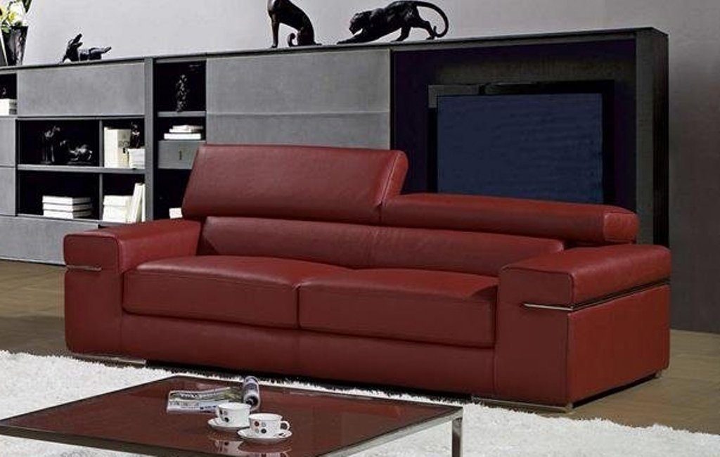 JVmoebel Sofa Beiger 3-Sitzer Ledersofa Couch Polster Sitz 3er Lounge, Made in Europe
