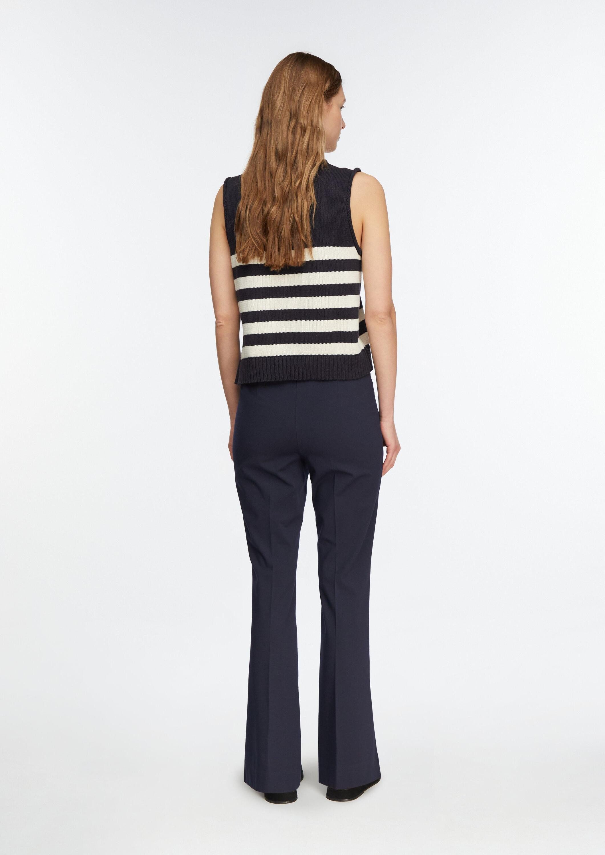 comma Chinos Hose Jerseyhose mit Flared Leg und Seitenschlitz